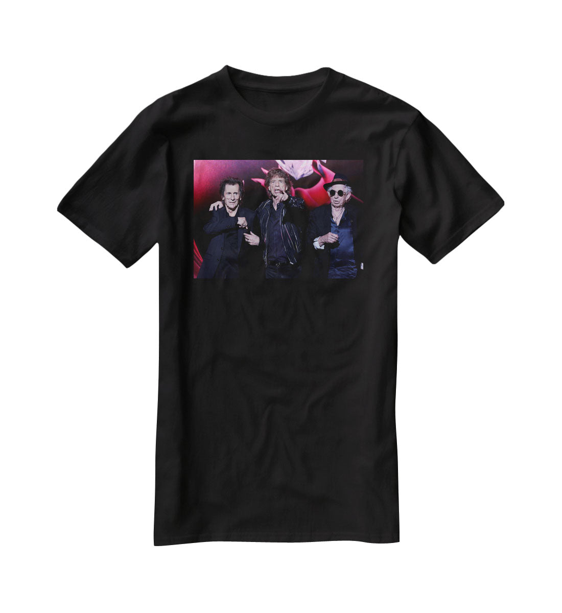 Keith Richards Ronnie Wood and Mick Jagger Hackney Empire T-Shirt - Canvas Art Rocks - 1