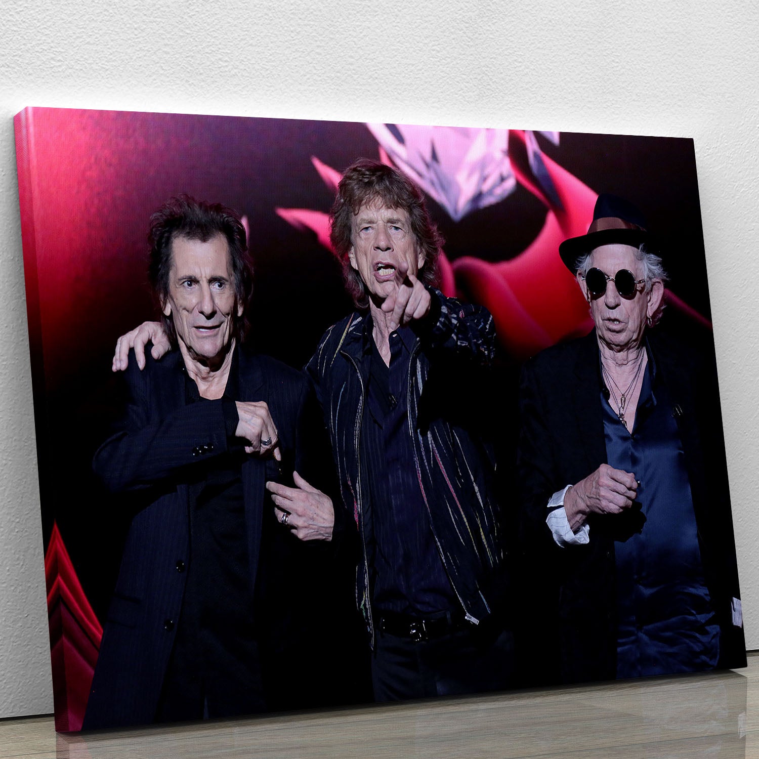 Keith Richards Ronnie Wood and Mick Jagger Hackney Empire Canvas Print or Poster - Canvas Art Rocks - 1