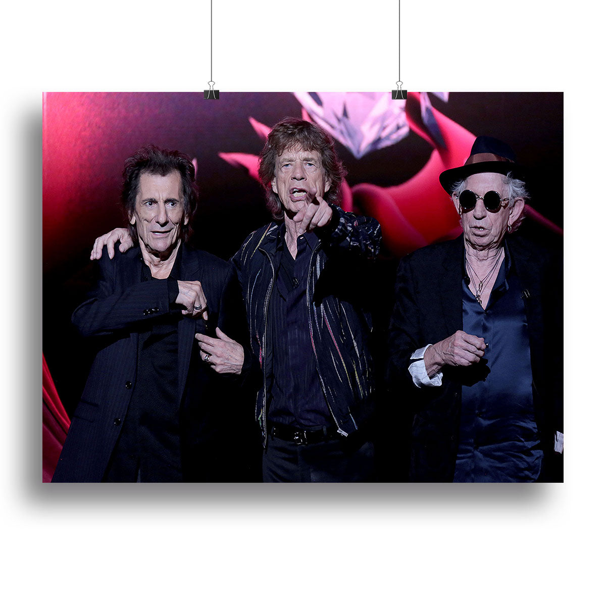 Keith Richards Ronnie Wood and Mick Jagger Hackney Empire Canvas Print or Poster - Canvas Art Rocks - 2