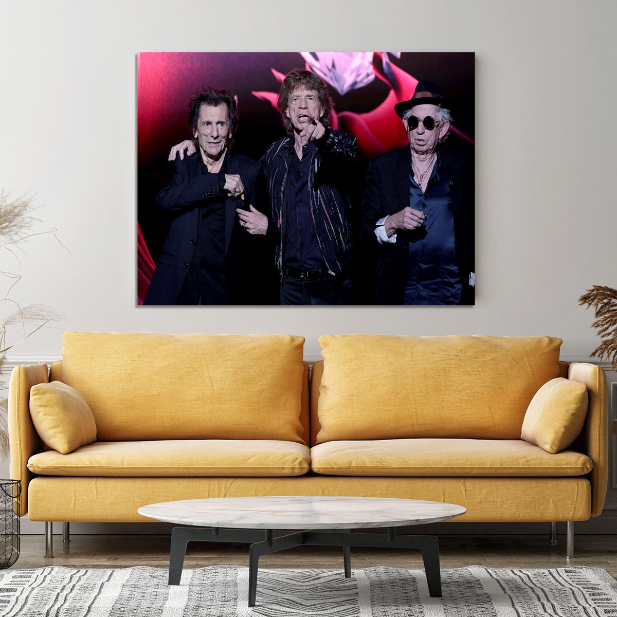 Keith Richards Ronnie Wood and Mick Jagger Hackney Empire Canvas Print or Poster - Canvas Art Rocks - 4