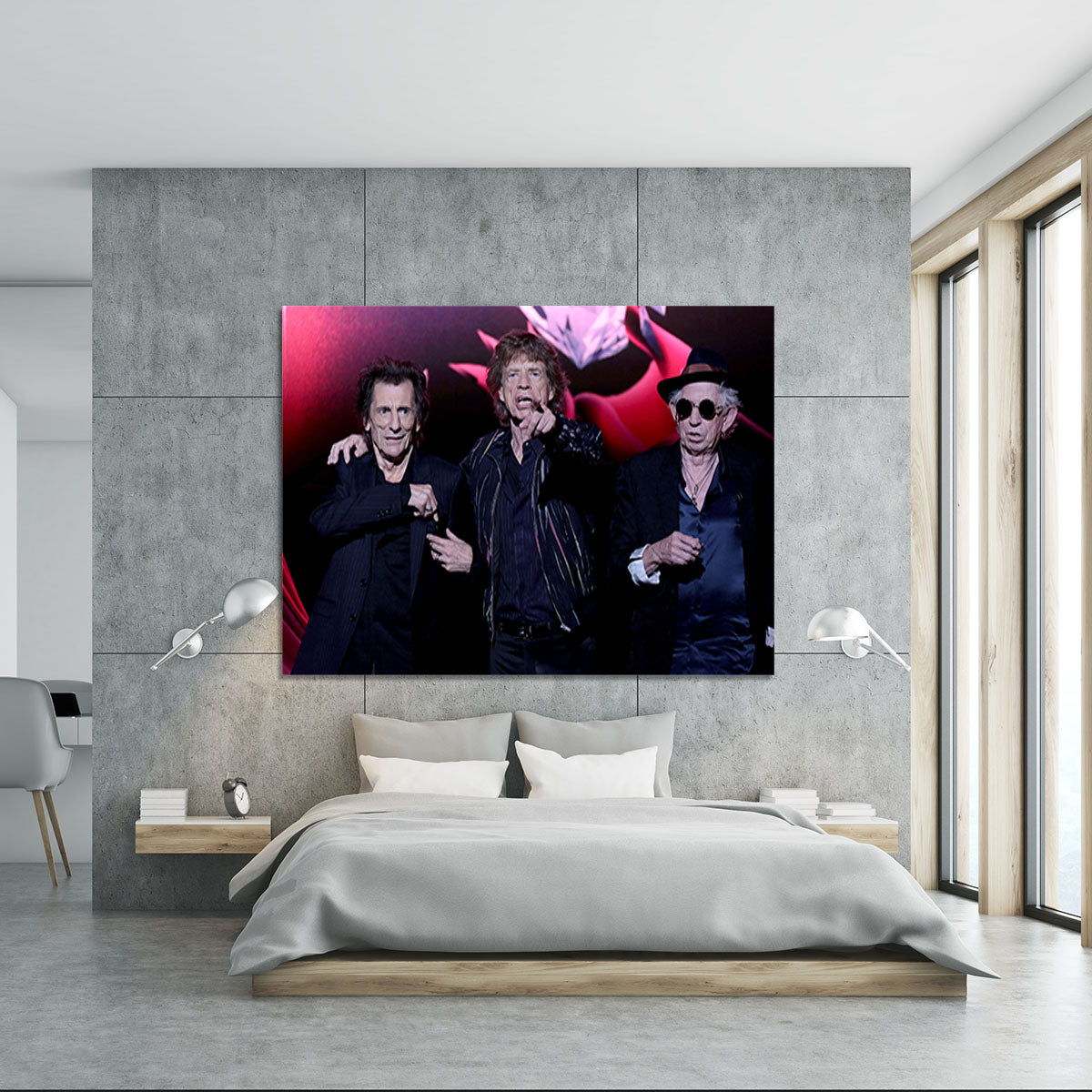 Keith Richards Ronnie Wood and Mick Jagger Hackney Empire Canvas Print or Poster - Canvas Art Rocks - 5