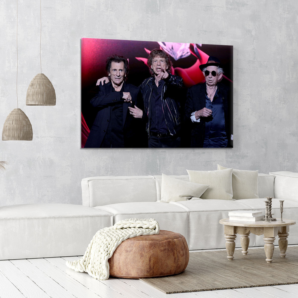 Keith Richards Ronnie Wood and Mick Jagger Hackney Empire Canvas Print or Poster - Canvas Art Rocks - 6