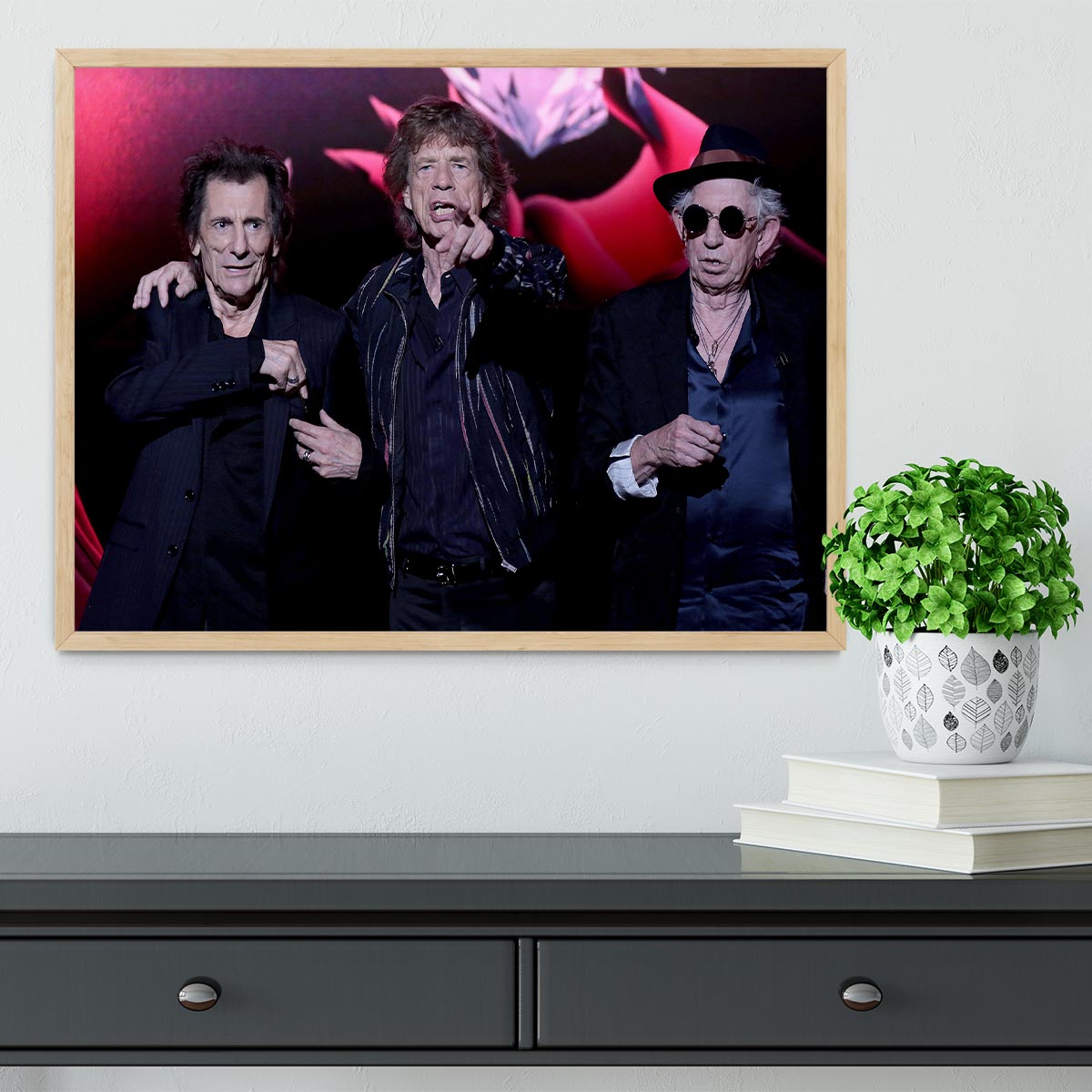 Keith Richards Ronnie Wood and Mick Jagger Hackney Empire Framed Print - Canvas Art Rocks - 4