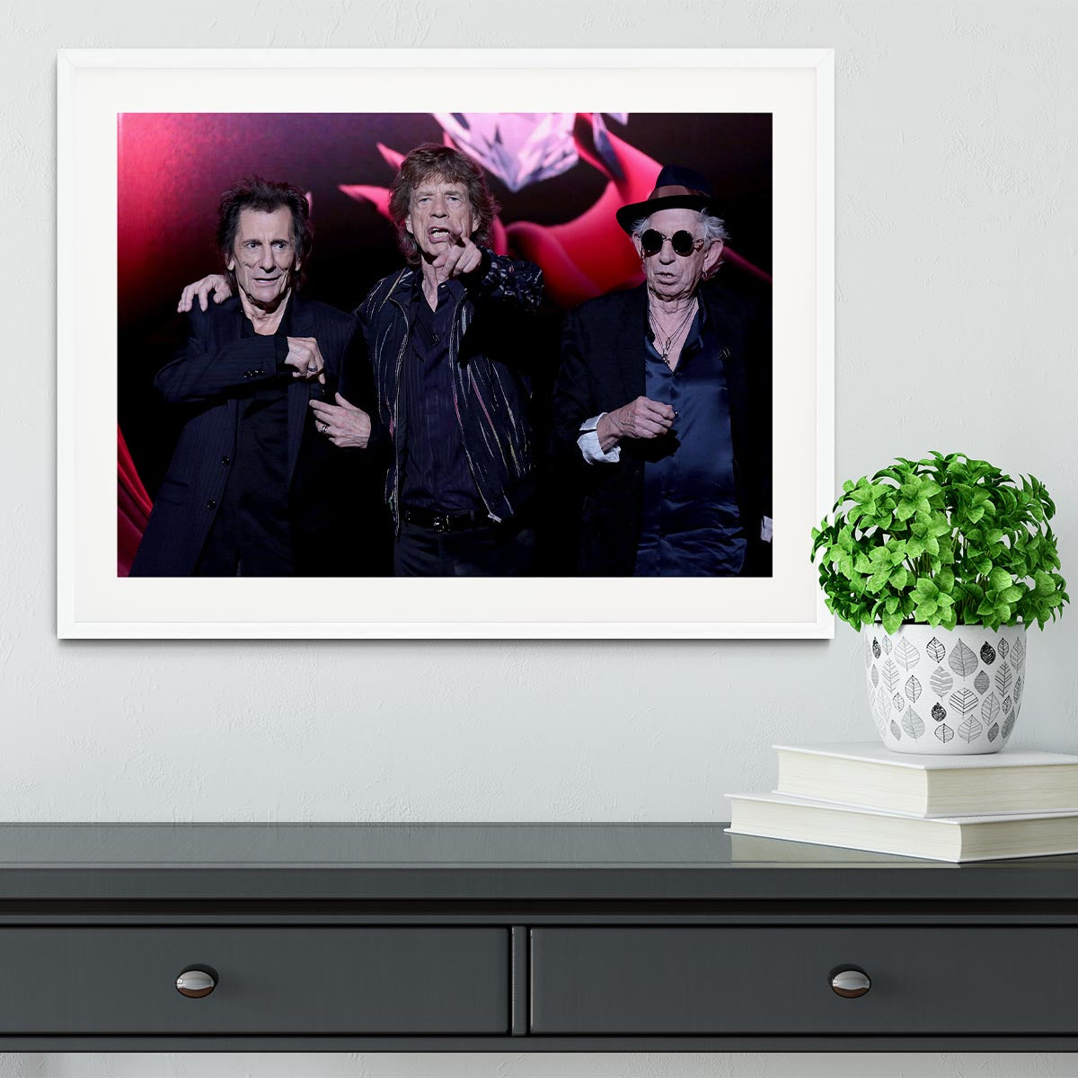 Keith Richards Ronnie Wood and Mick Jagger Hackney Empire Framed Print - Canvas Art Rocks - 5
