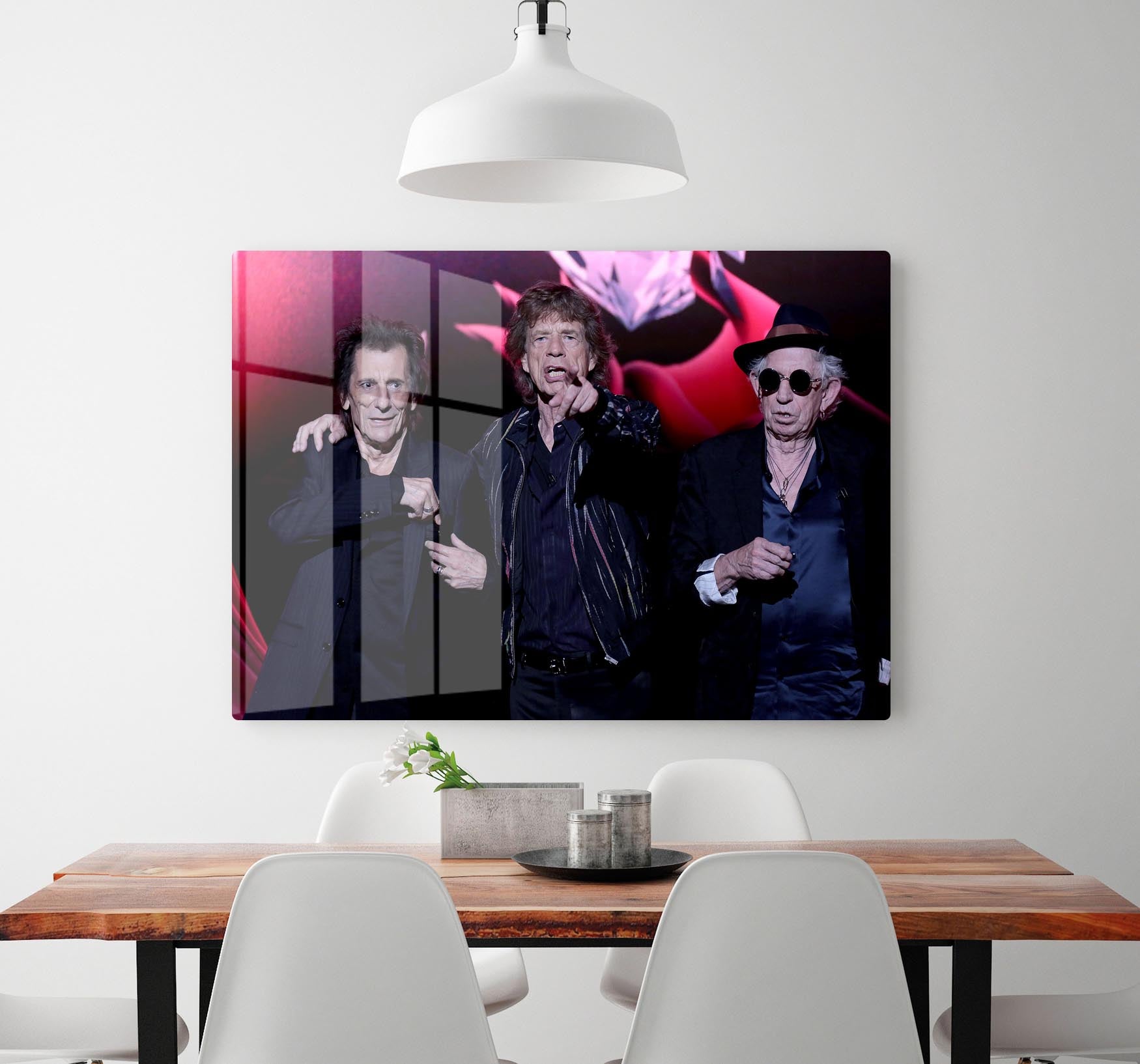 Keith Richards Ronnie Wood and Mick Jagger Hackney Empire Acrylic Block - Canvas Art Rocks - 2