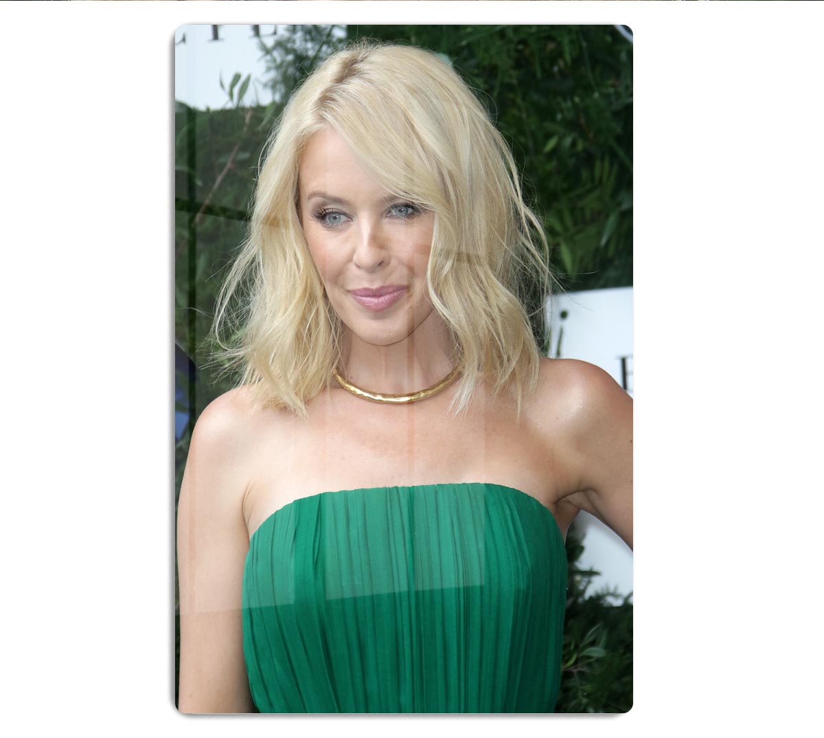 Kylie Minogue in green Acrylic Block - Canvas Art Rocks - 1
