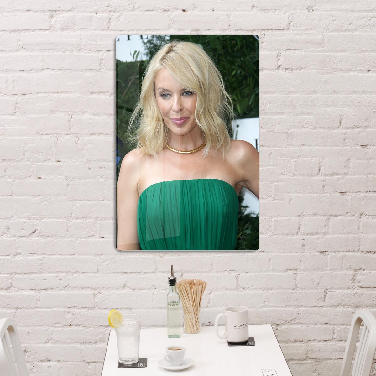 Kylie Minogue in green Acrylic Block - Canvas Art Rocks - 3