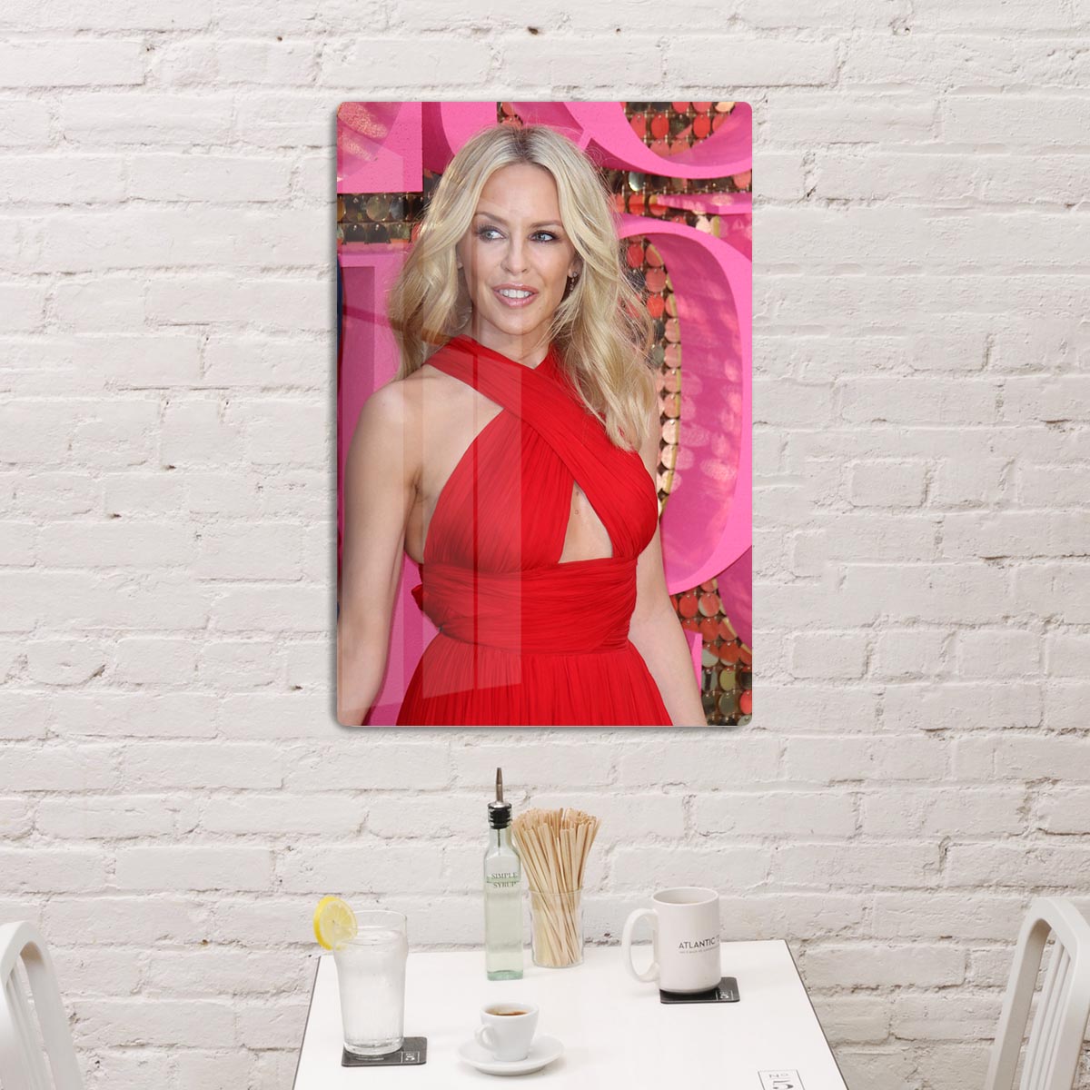 Kylie Minogue in red Acrylic Block - Canvas Art Rocks - 3