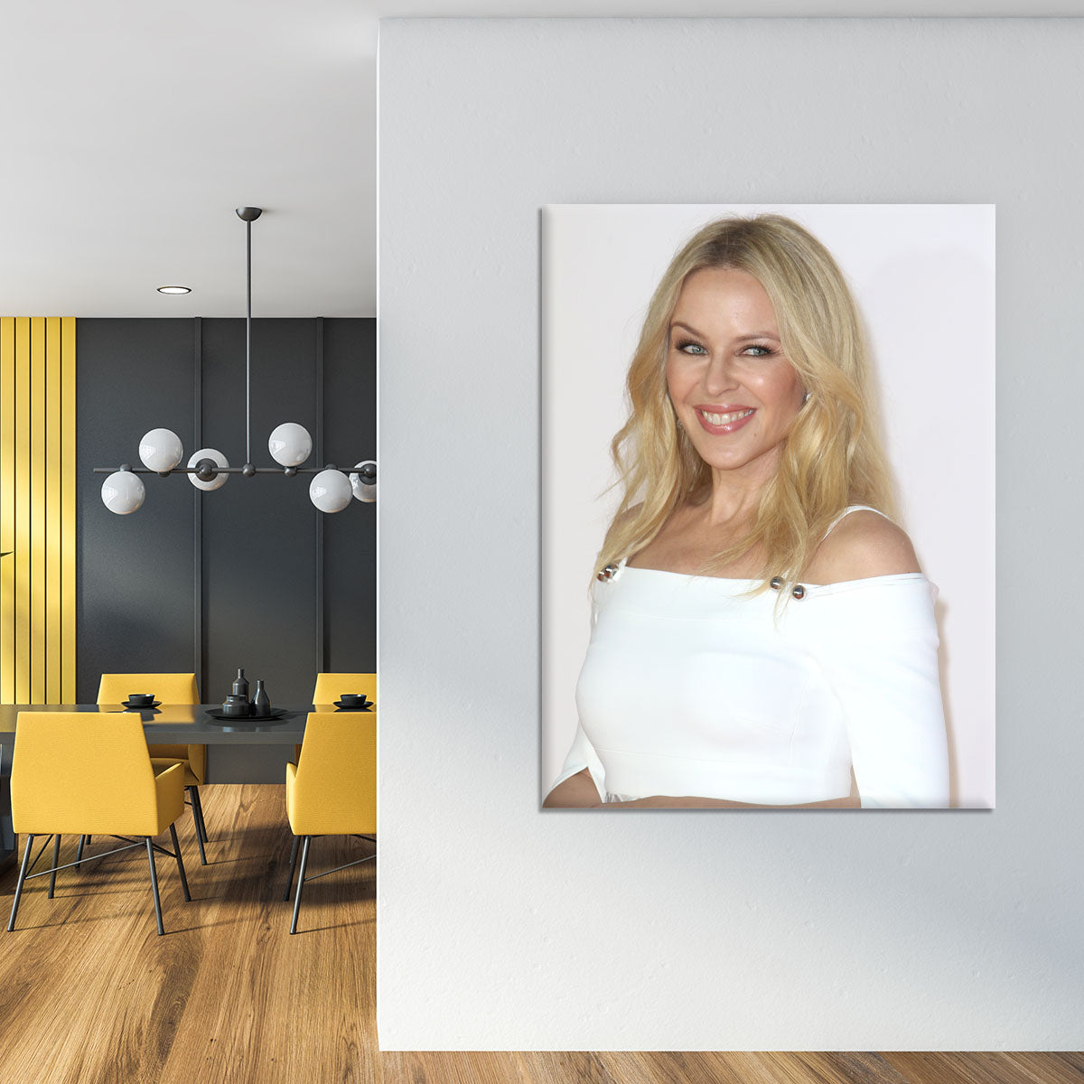 Kylie Minogue in white Canvas Print or Poster - Canvas Art Rocks - 4