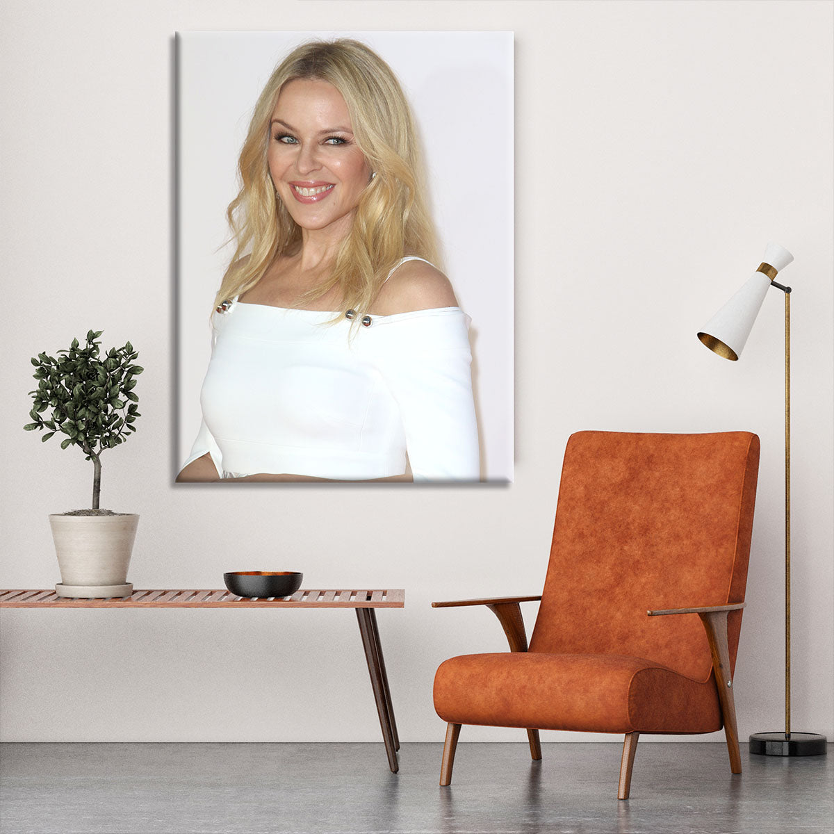 Kylie Minogue in white Canvas Print or Poster - Canvas Art Rocks - 6