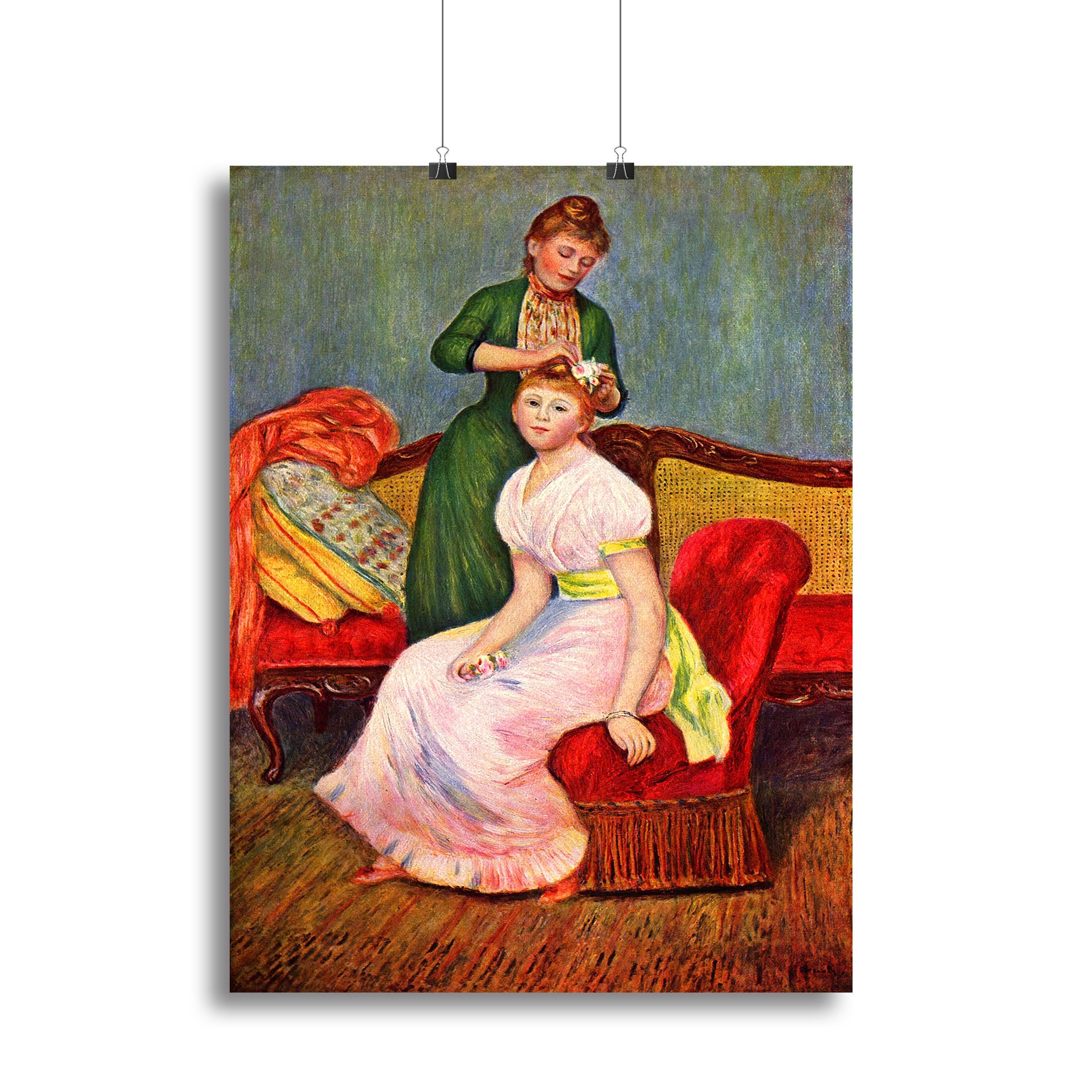 La coiffure by Renoir Poster - Unframed
