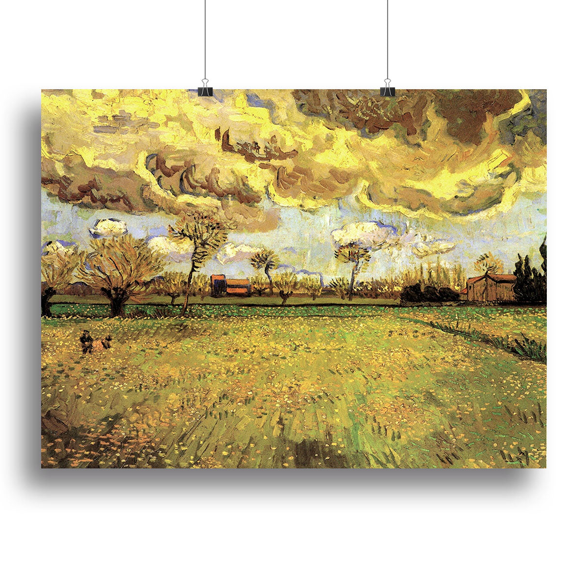 Landscape Under a Stormy Sky by Van Gogh Poster - Unframed
