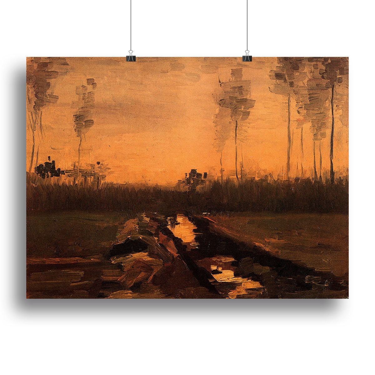 Landscape at Dusk by Van Gogh Poster - Unframed