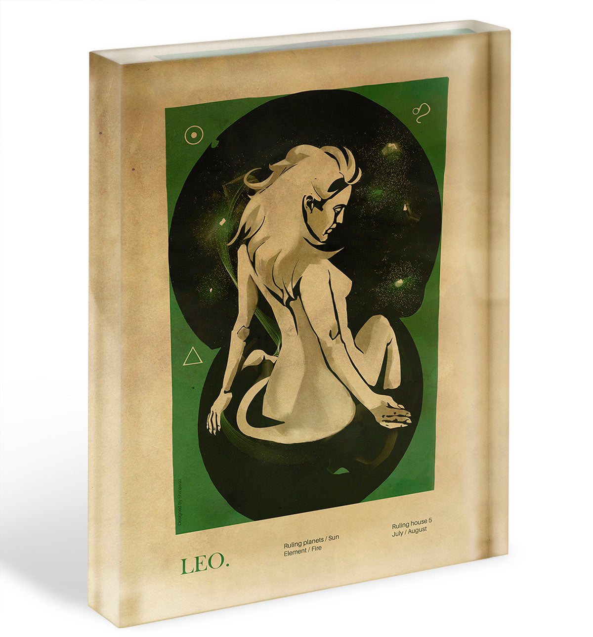 Leo Celestial Strength Poster Acrylic Block - Canvas Art Rocks - 1