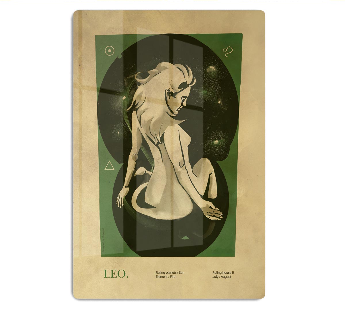 Leo Celestial Strength Poster Acrylic Block - Canvas Art Rocks - 1