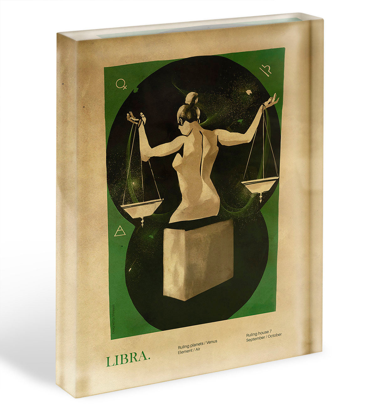 Libra Celestial Equilibrium Art Acrylic Block - Canvas Art Rocks - 1