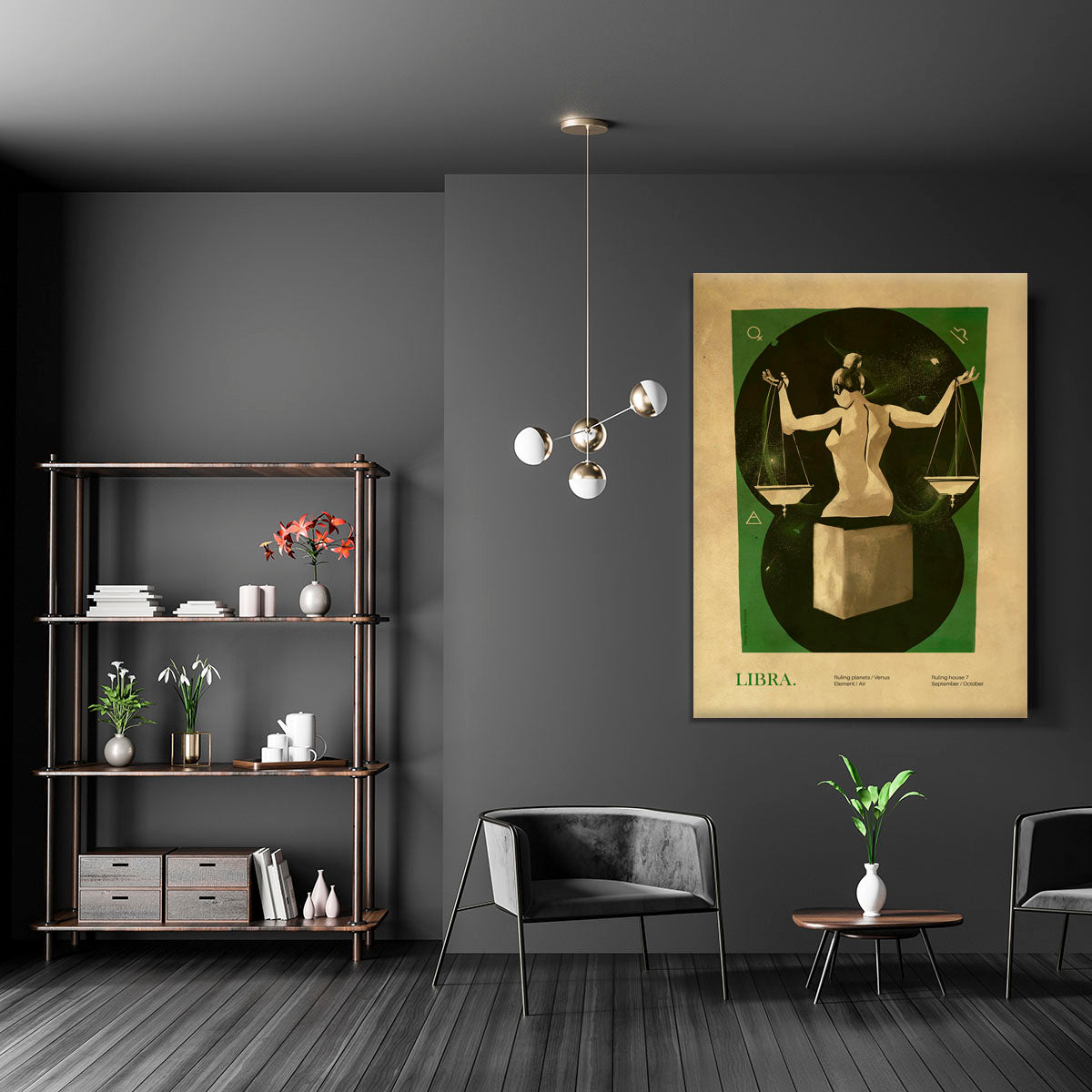 Libra Celestial Equilibrium Art Canvas Print or Poster - Canvas Art Rocks - 5