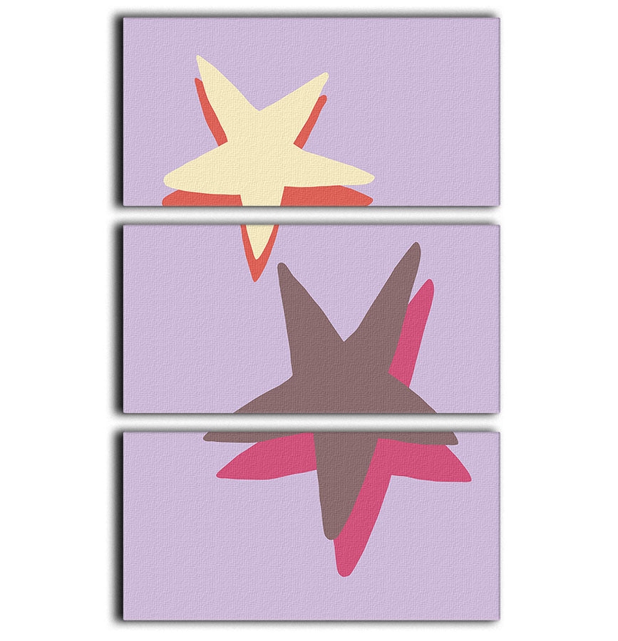 Lilac Star 3 Split Panel Canvas Print - 1x - 1