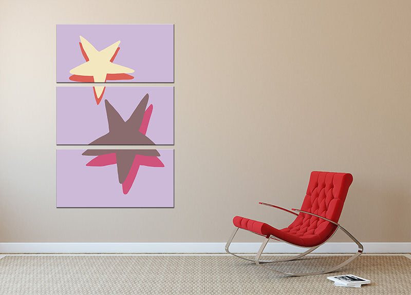 Lilac Star 3 Split Panel Canvas Print - 1x - 2
