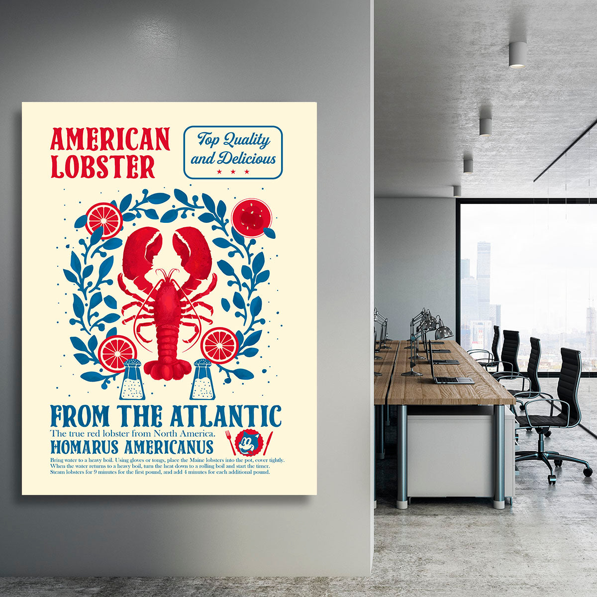 Lobster kitchen print Canvas Print or Poster - Canvas Art Rocks - 3