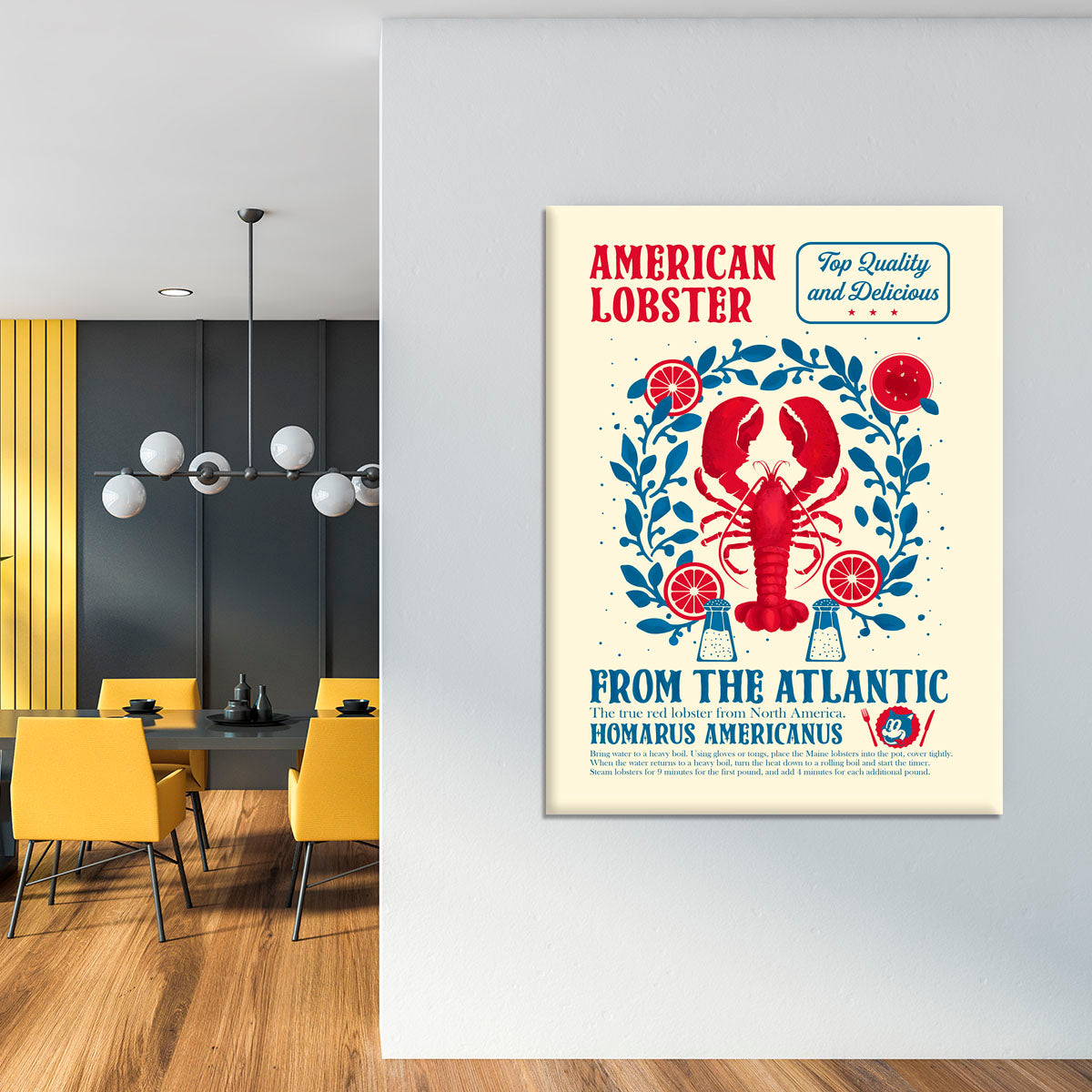 Lobster kitchen print Canvas Print or Poster - Canvas Art Rocks - 4