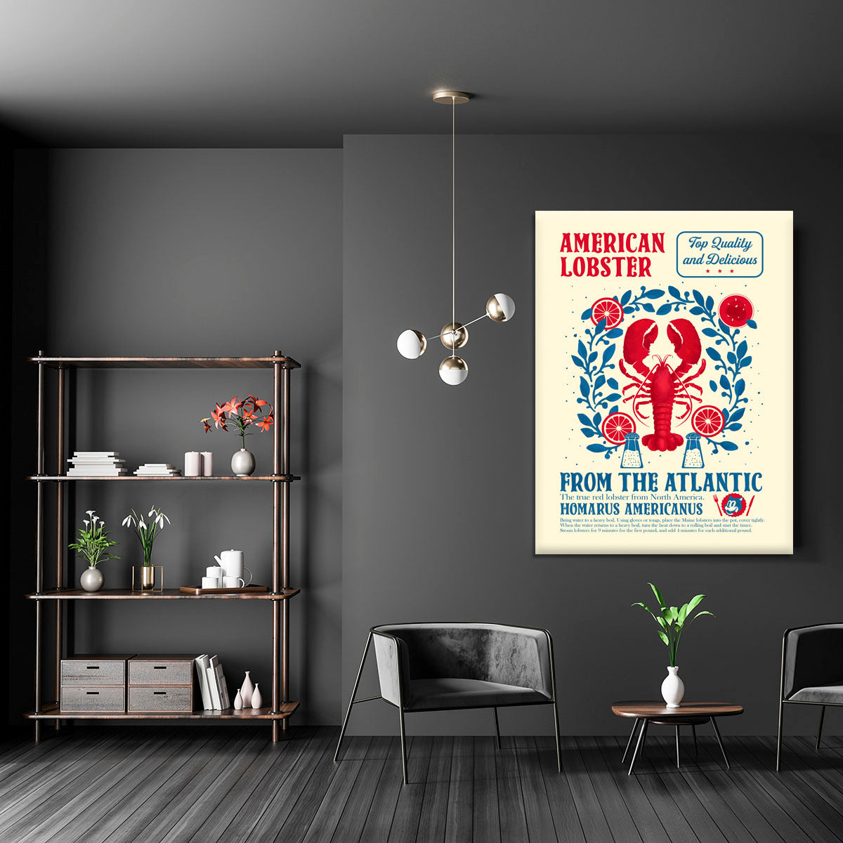 Lobster kitchen print Canvas Print or Poster - Canvas Art Rocks - 5