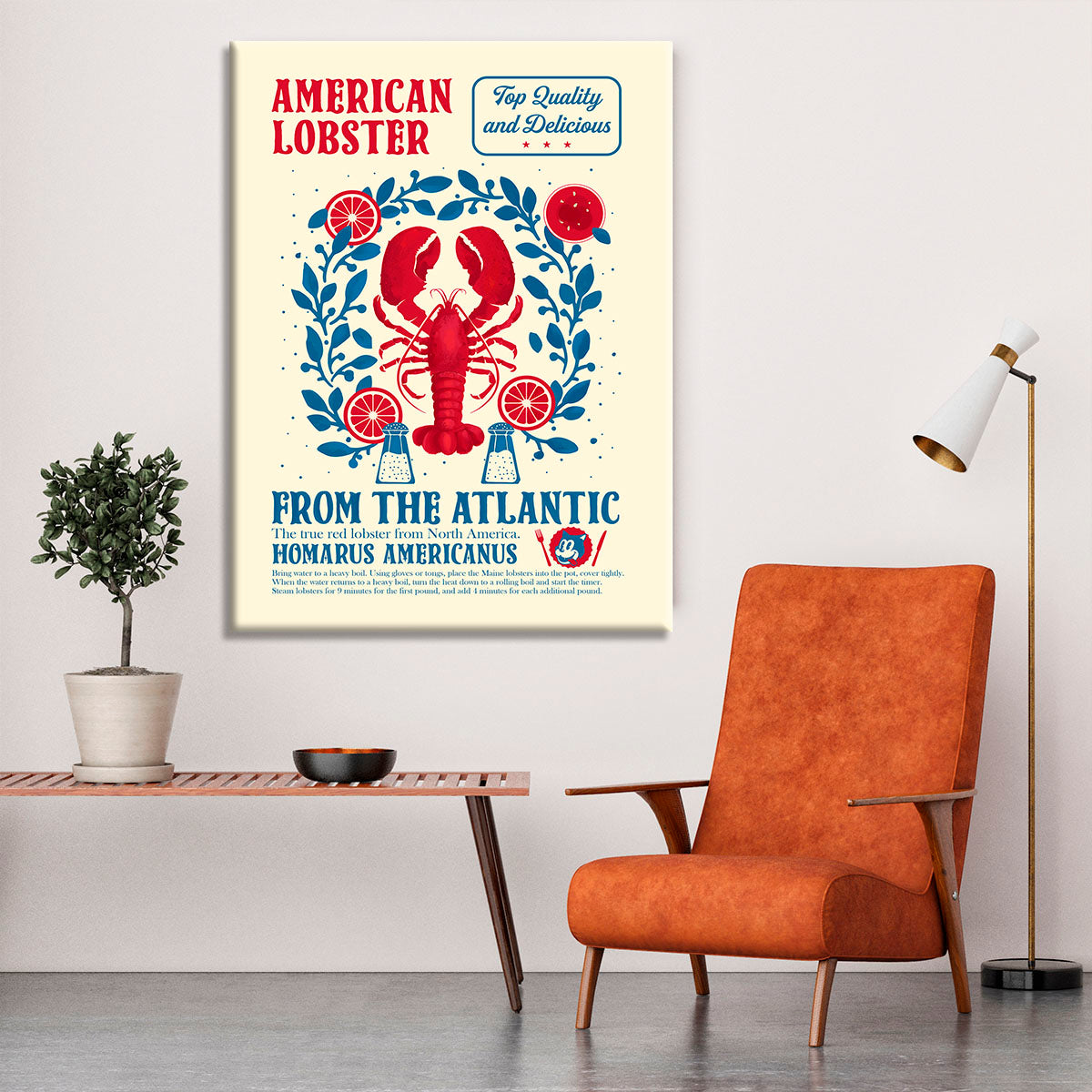Lobster kitchen print Canvas Print or Poster - Canvas Art Rocks - 6