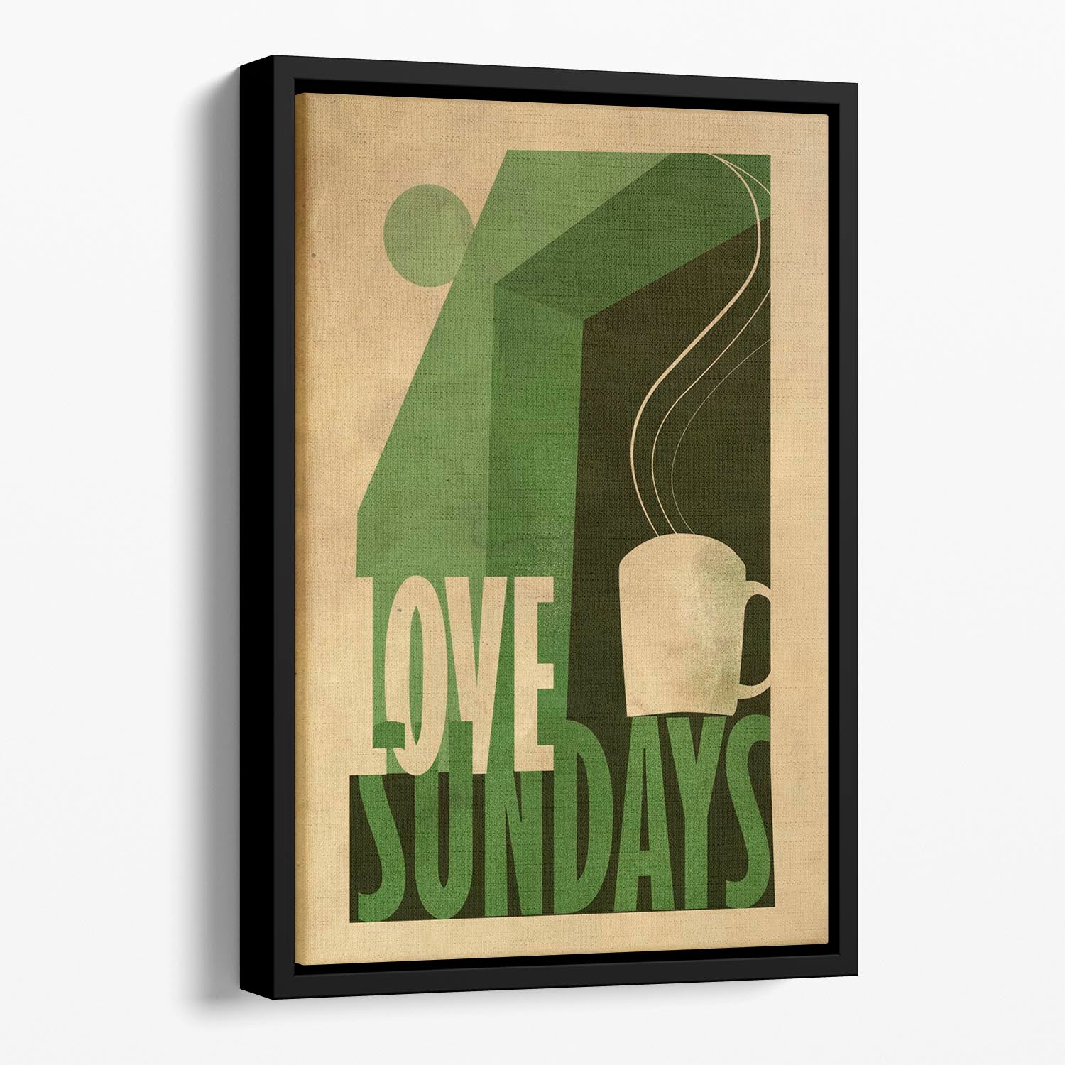 Love Sunday print Floating Framed Canvas - Canvas Art Rocks - 1