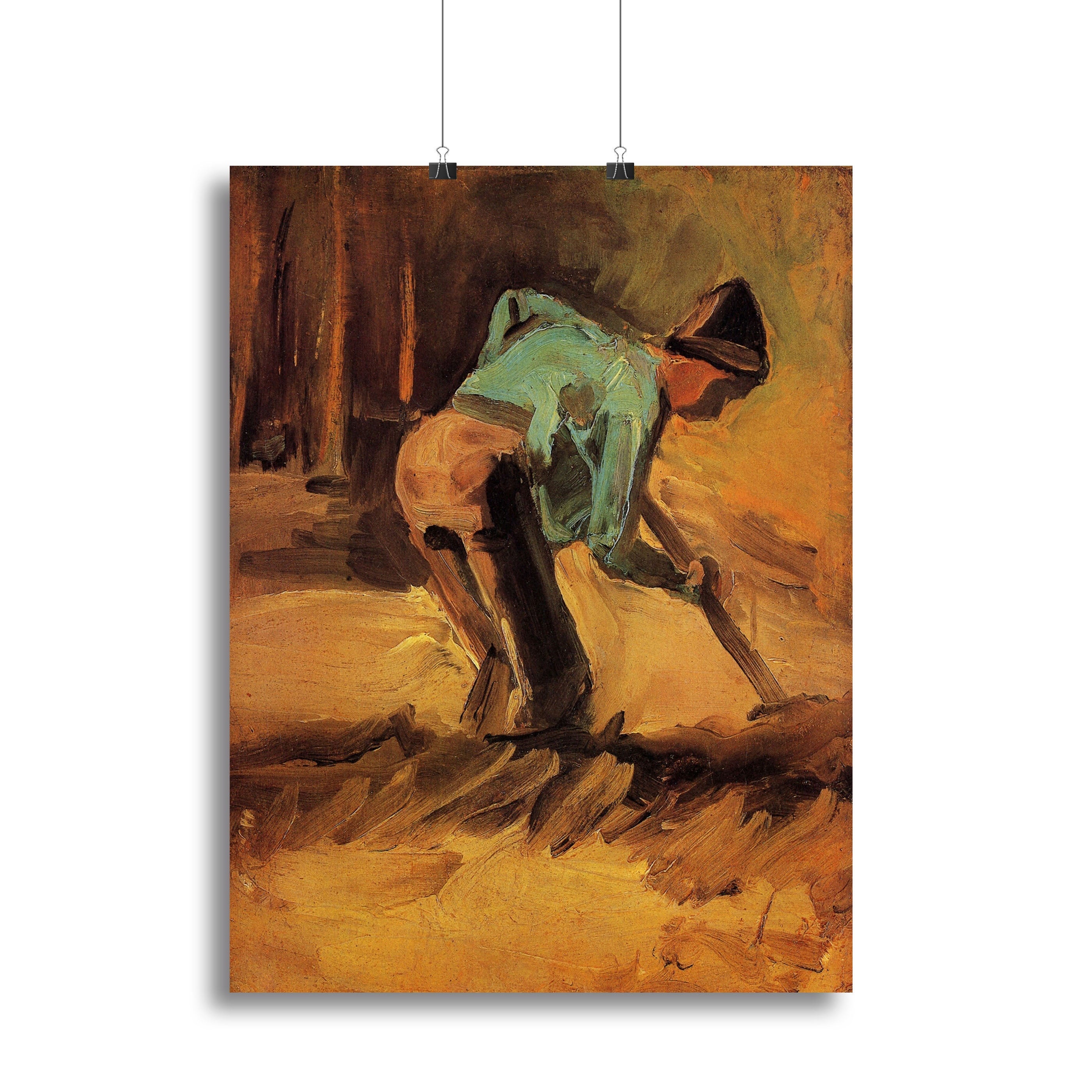 Man Stooping with Stick or Spade by Van Gogh Poster - Unframed