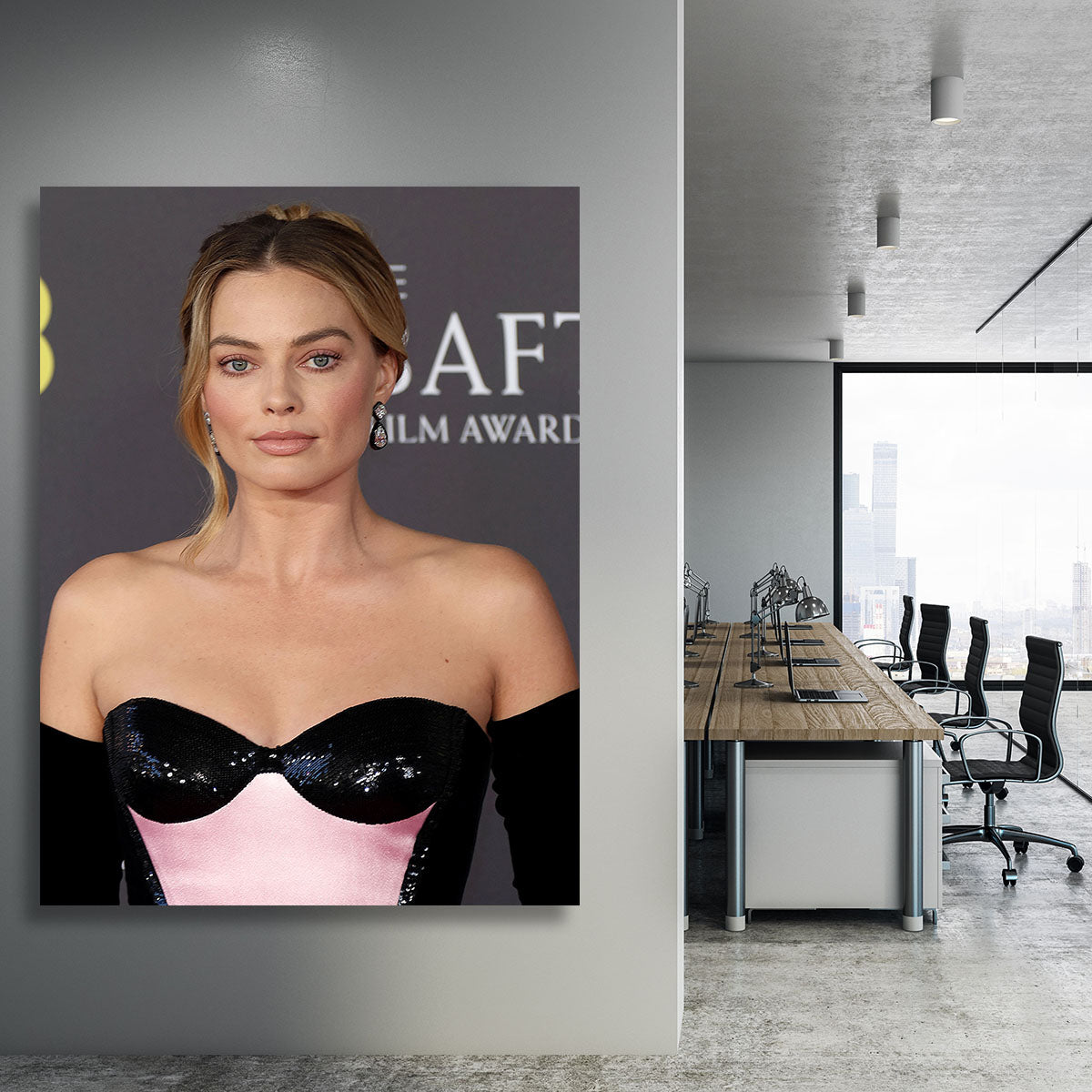 Margot Robbie at the Baftas Canvas Print or Poster - Canvas Art Rocks - 3