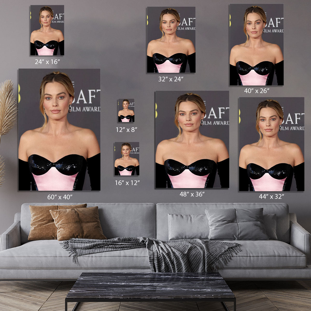 Margot Robbie at the Baftas Canvas Print or Poster - Canvas Art Rocks - 7