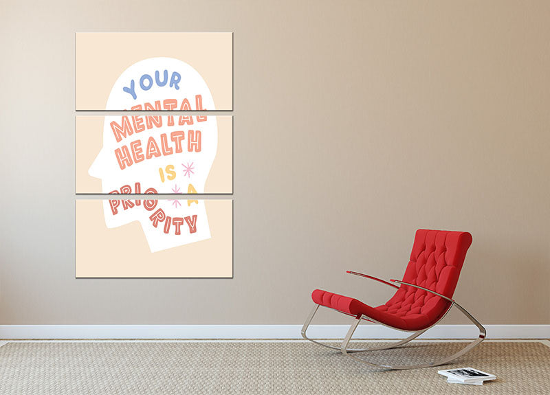 Mental health priority 3 Split Panel Canvas Print - Canvas Art Rocks - 2