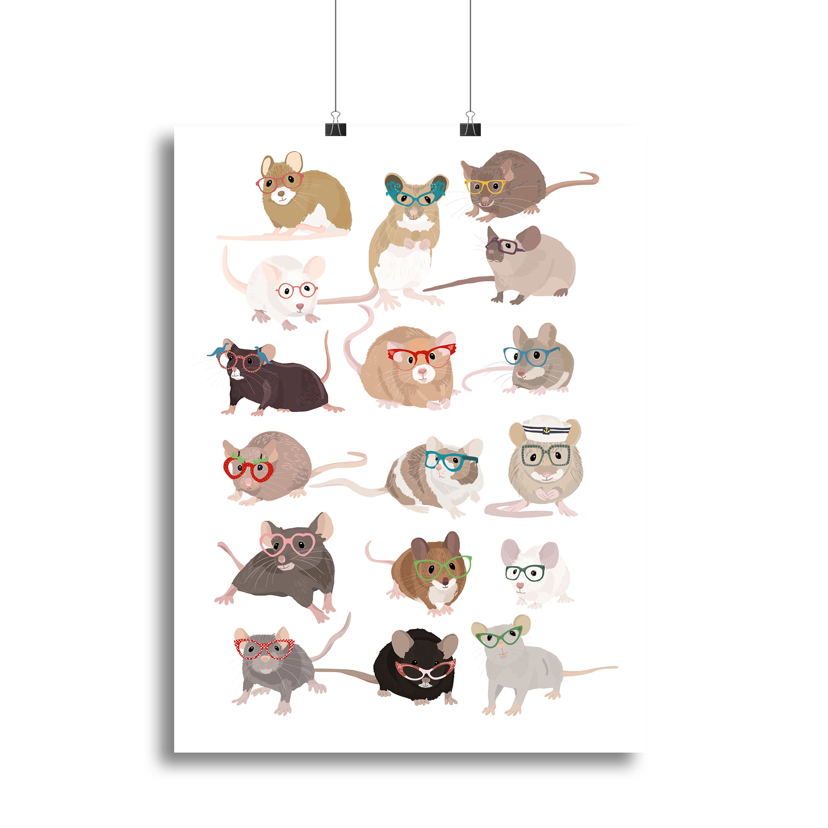 Mice In Glasses Canvas Print or Poster - 1x - 2