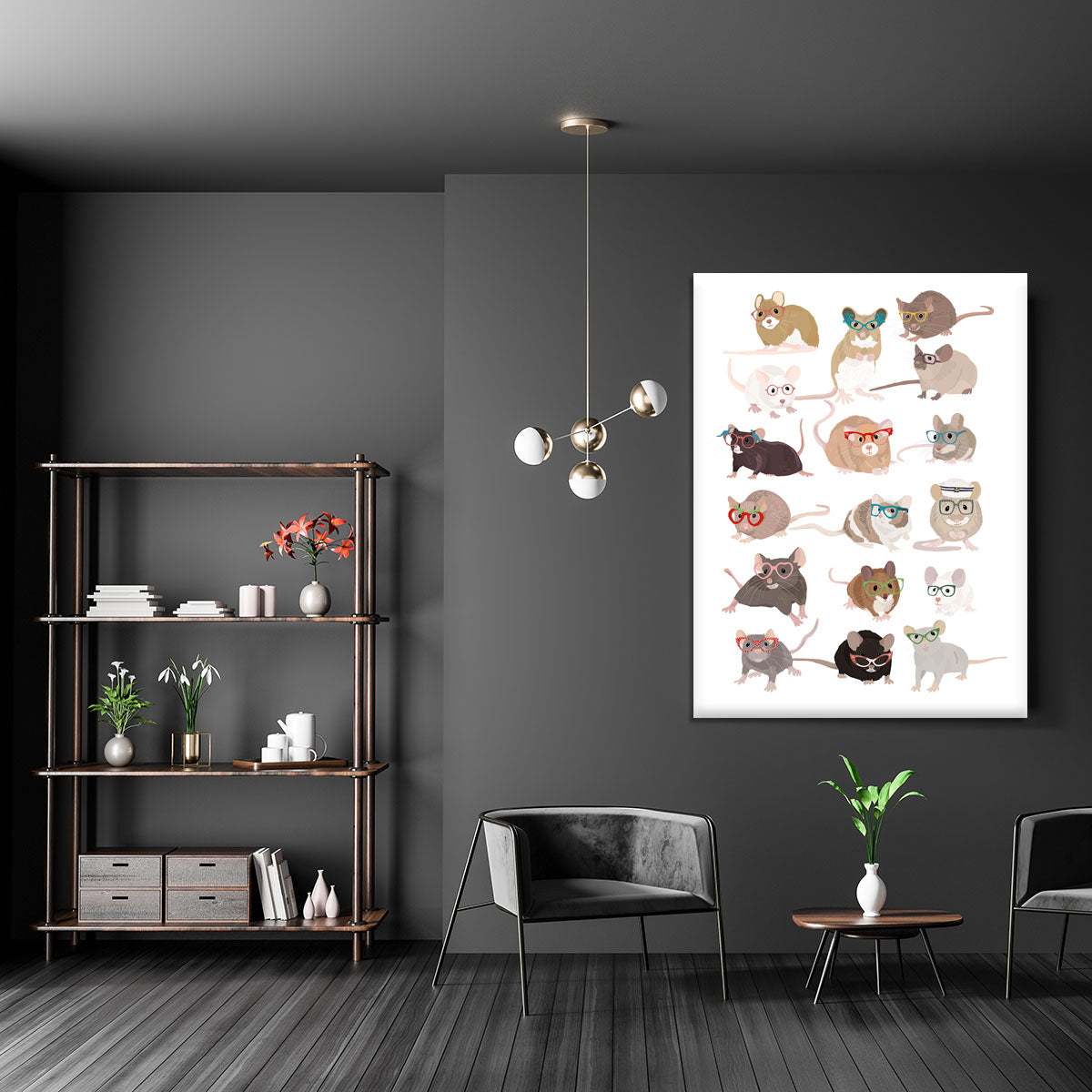 Mice In Glasses Canvas Print or Poster - 1x - 5