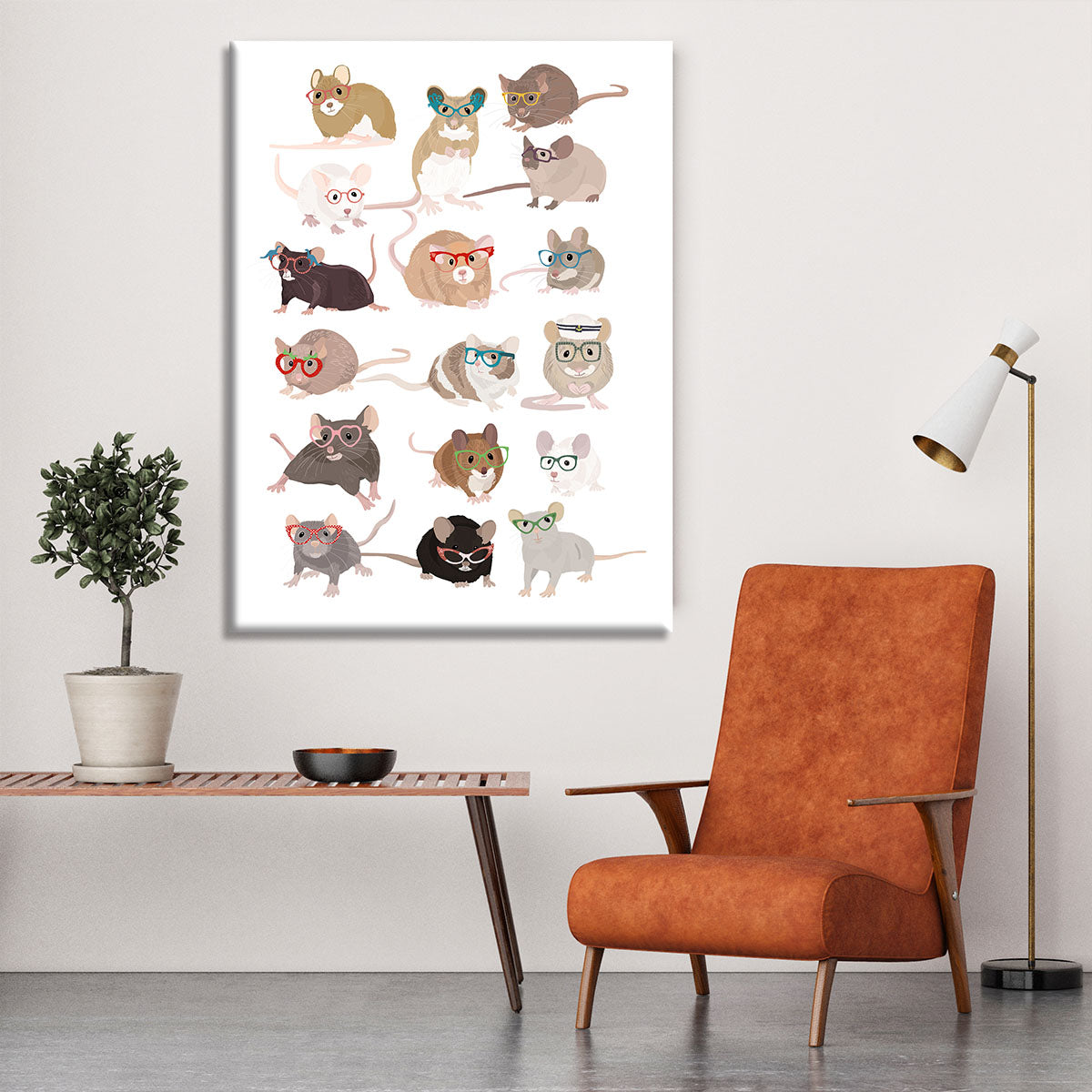 Mice In Glasses Canvas Print or Poster - 1x - 6