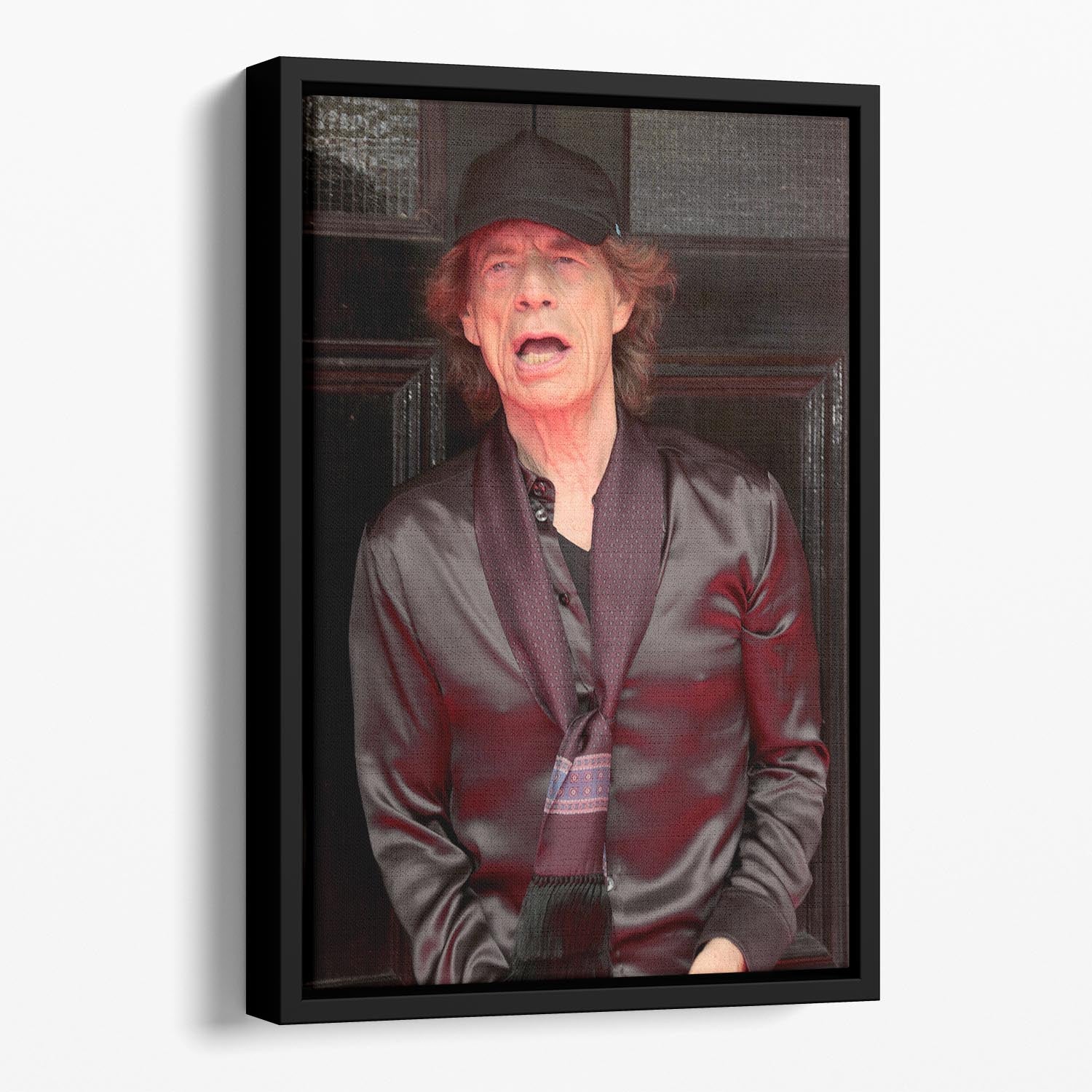 Mick Jagger Rolling Stones Hackney Diamonds launch event Floating Framed Canvas - Canvas Art Rocks - 1