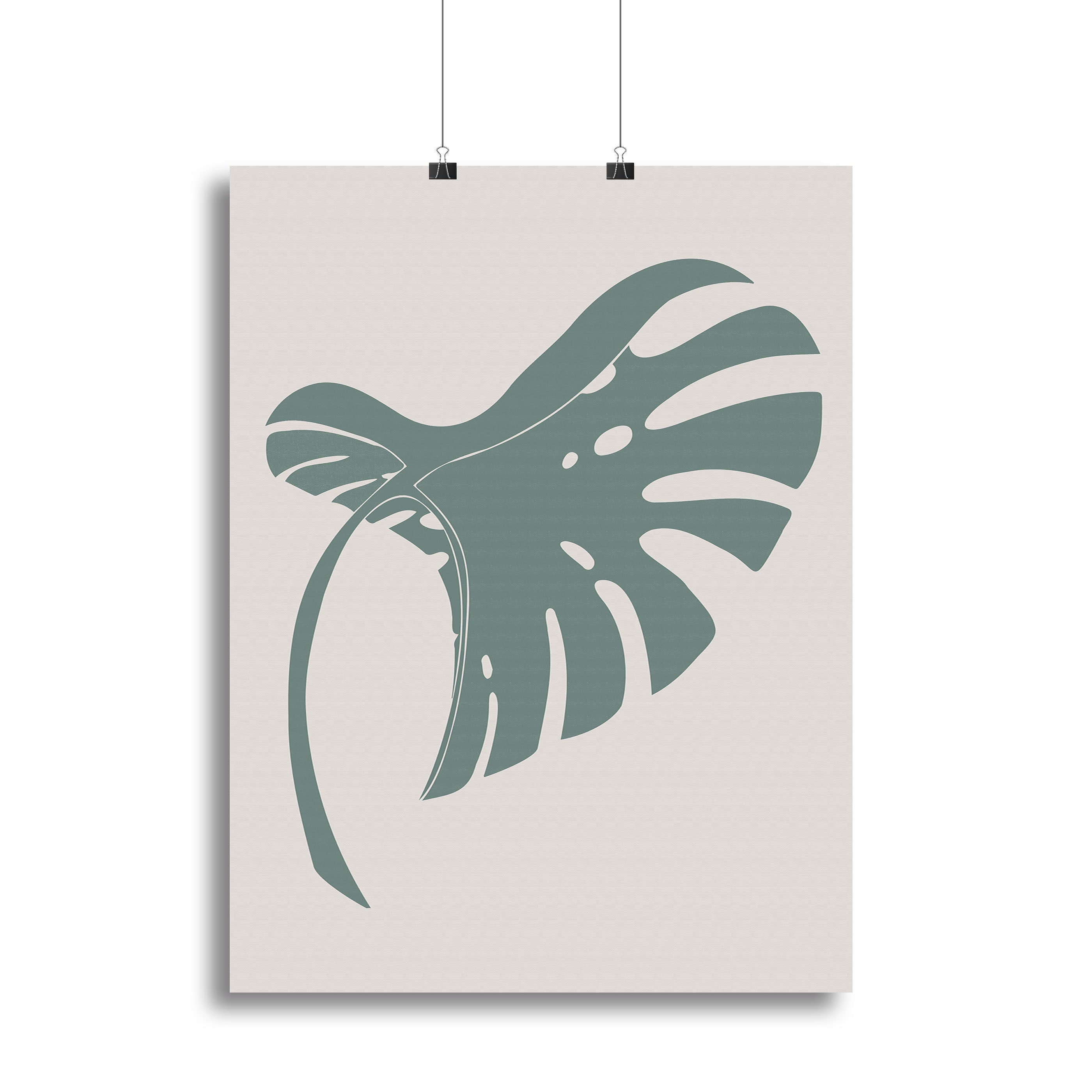 Monstera Bent Green Canvas Print or Poster - 1x - 2