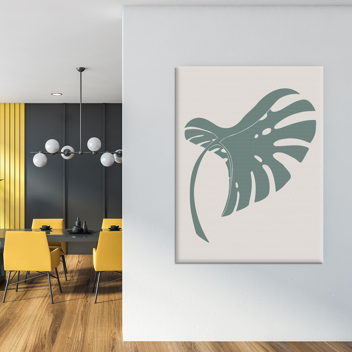 Monstera Bent Green Canvas Print or Poster - 1x - 4