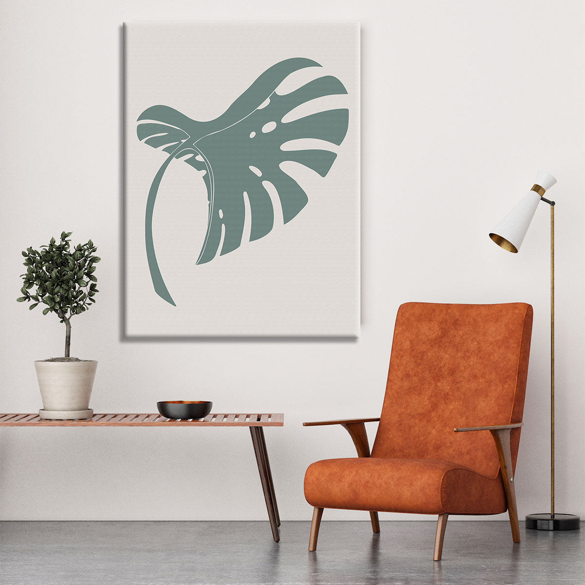 Monstera Bent Green Canvas Print or Poster - 1x - 6
