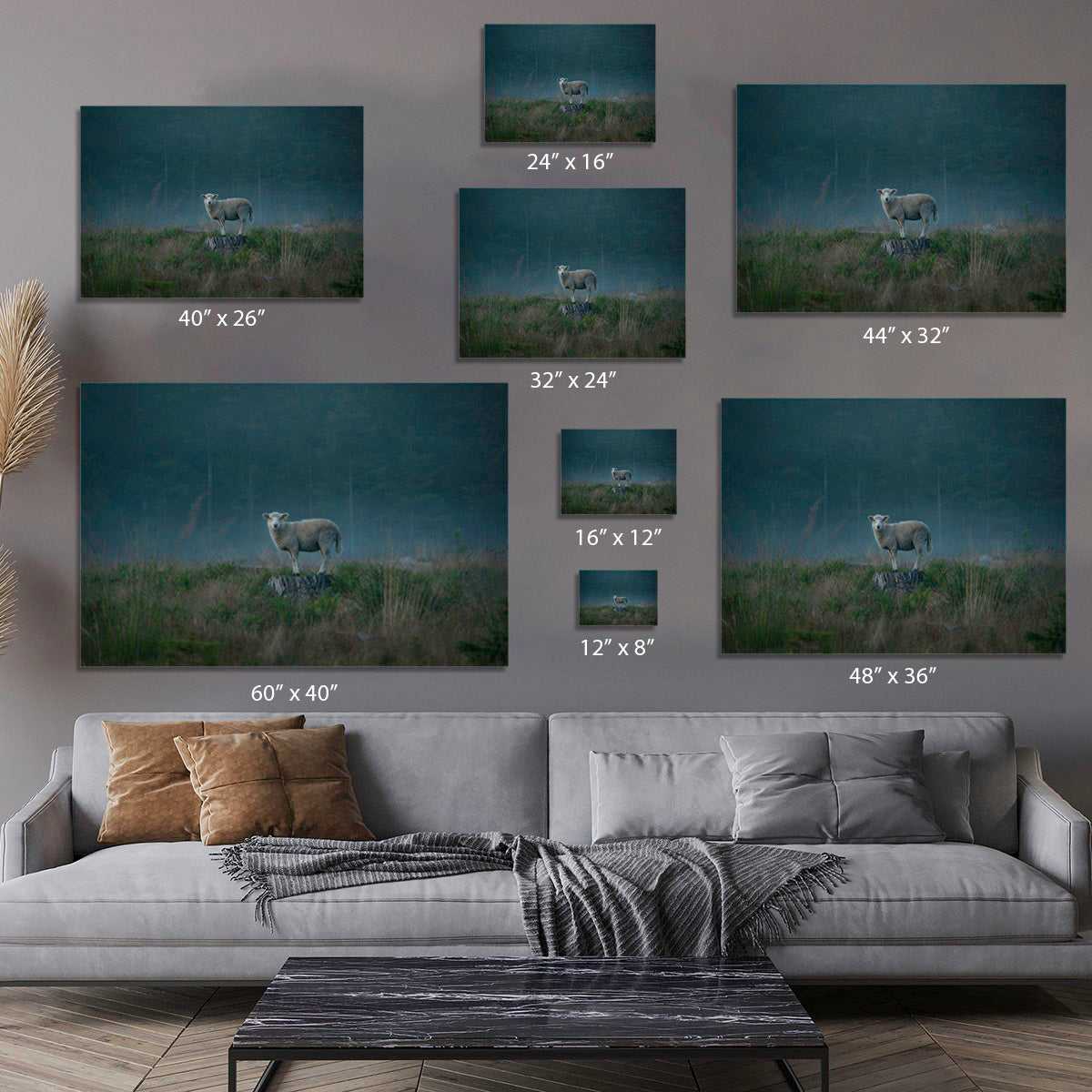 Moody sheep Canvas Print or Poster - 1x - 7