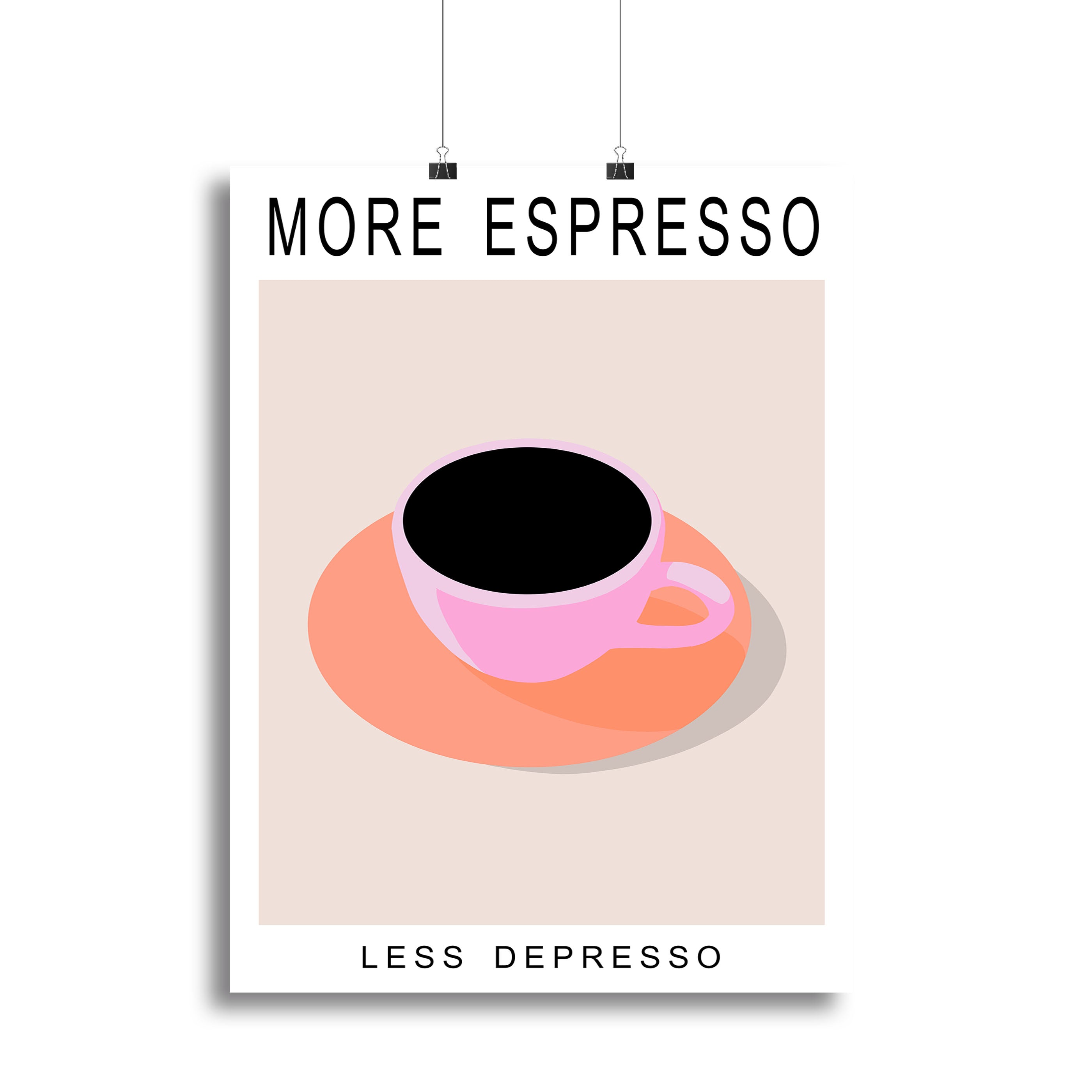 More Espresso Less Depresso Canvas Print or Poster - Canvas Art Rocks - 2