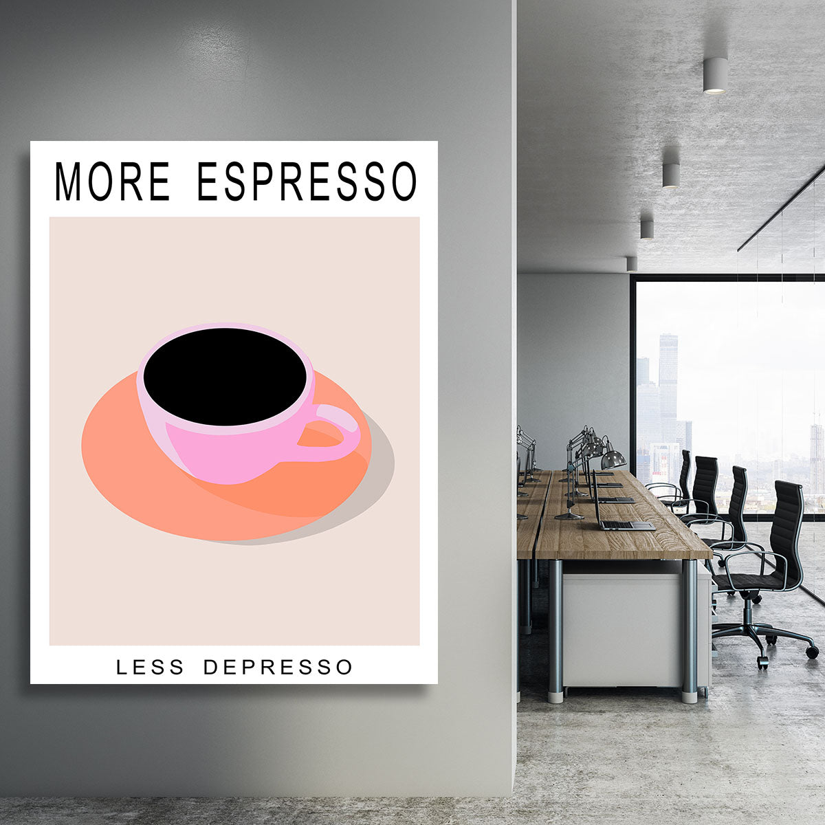 More Espresso Less Depresso Canvas Print or Poster - Canvas Art Rocks - 3
