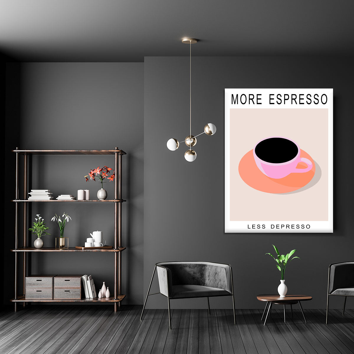 More Espresso Less Depresso Canvas Print or Poster - Canvas Art Rocks - 5