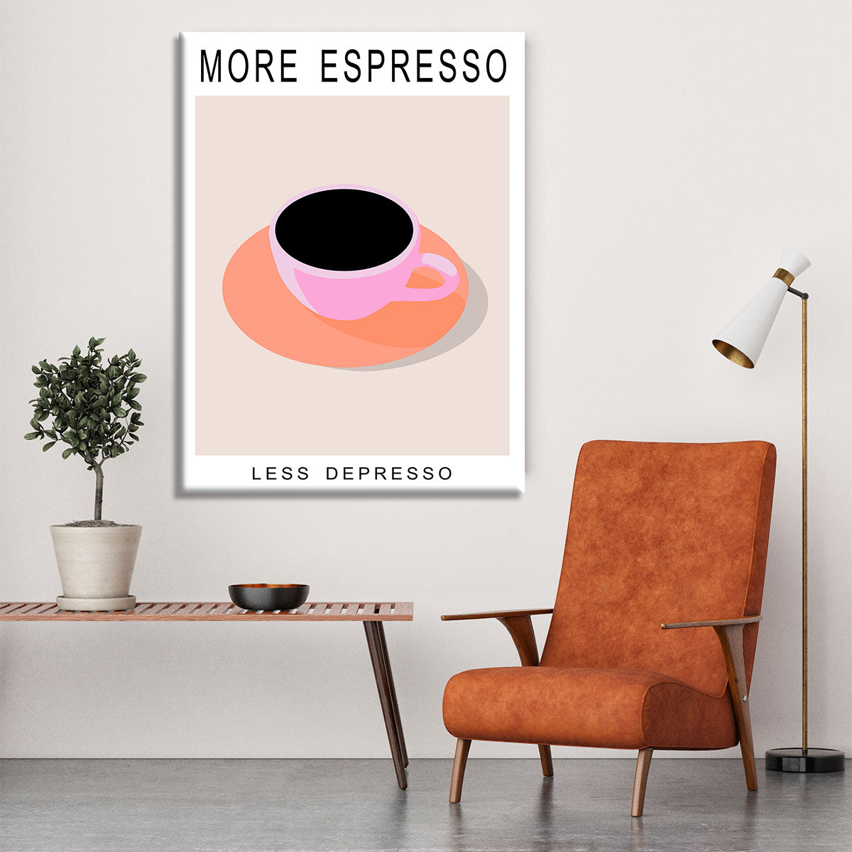 More Espresso Less Depresso Canvas Print or Poster - Canvas Art Rocks - 6