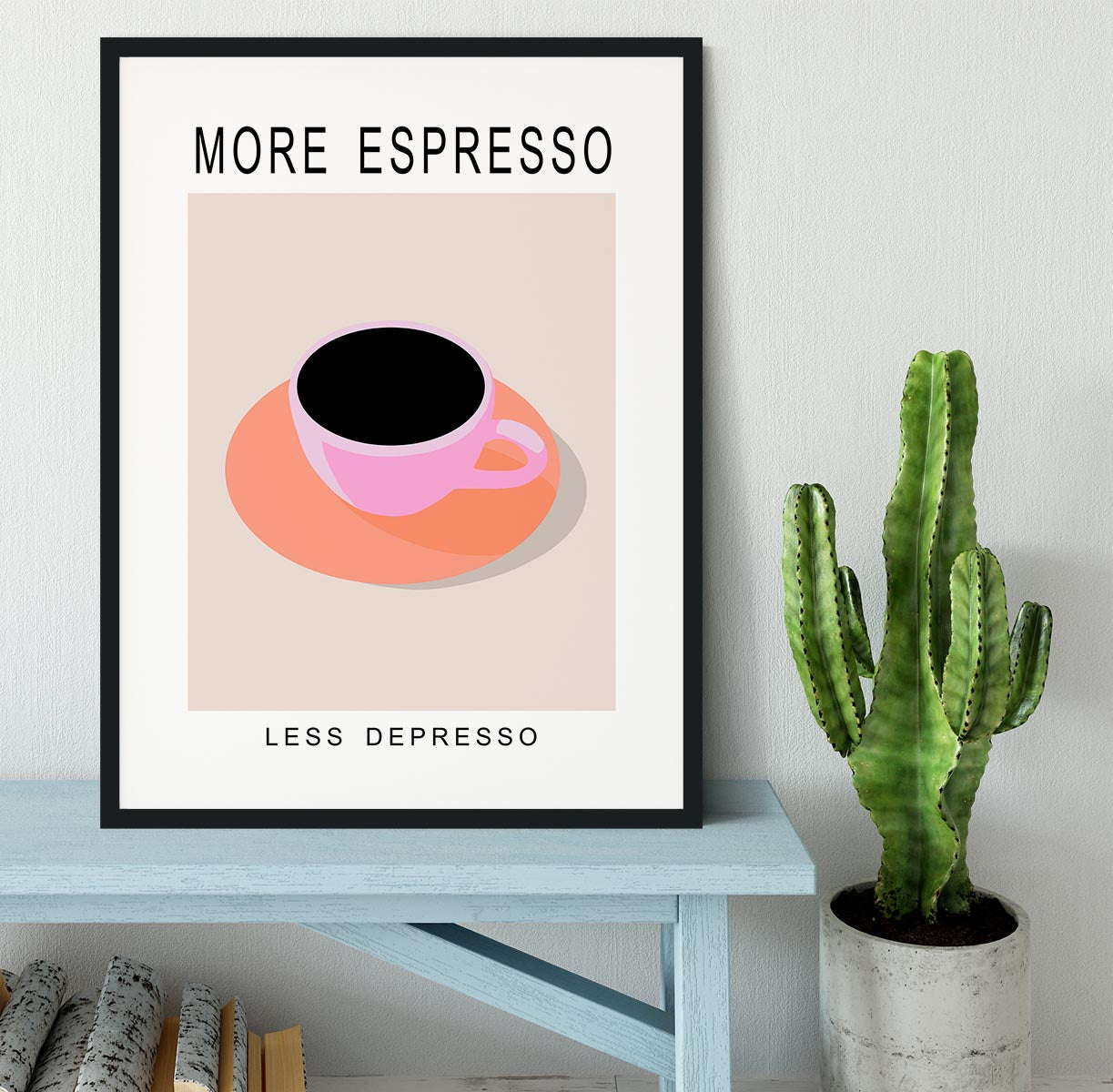 More Espresso Less Depresso Framed Print - Canvas Art Rocks - 1