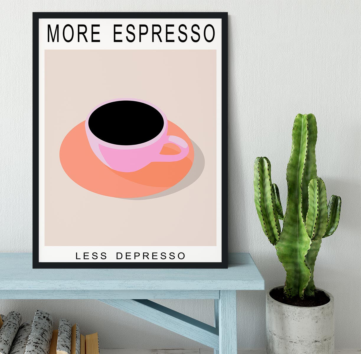 More Espresso Less Depresso Framed Print - Canvas Art Rocks - 2