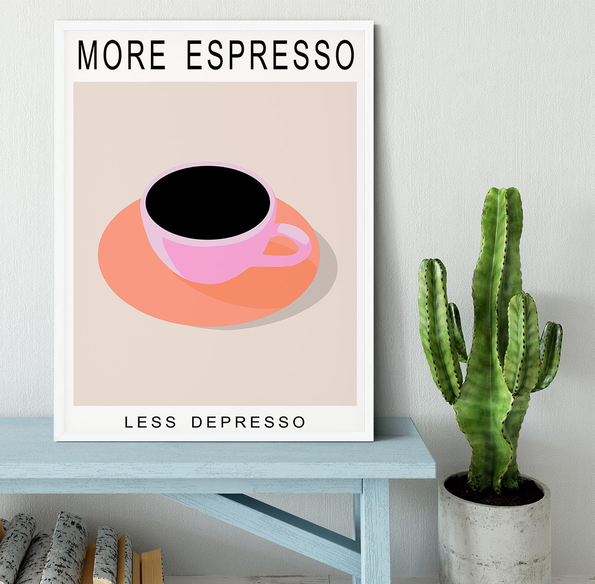 More Espresso Less Depresso Framed Print - Canvas Art Rocks -6