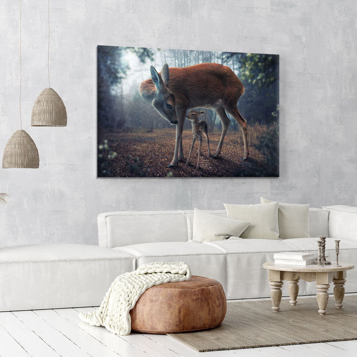 Mother and Fawn Canvas Print or Poster - 1x - 6