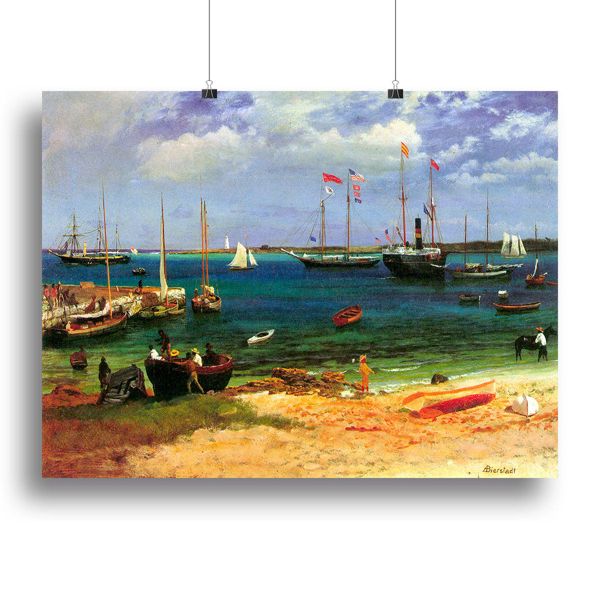 Nassau port by Bierstadt Poster - Unframed