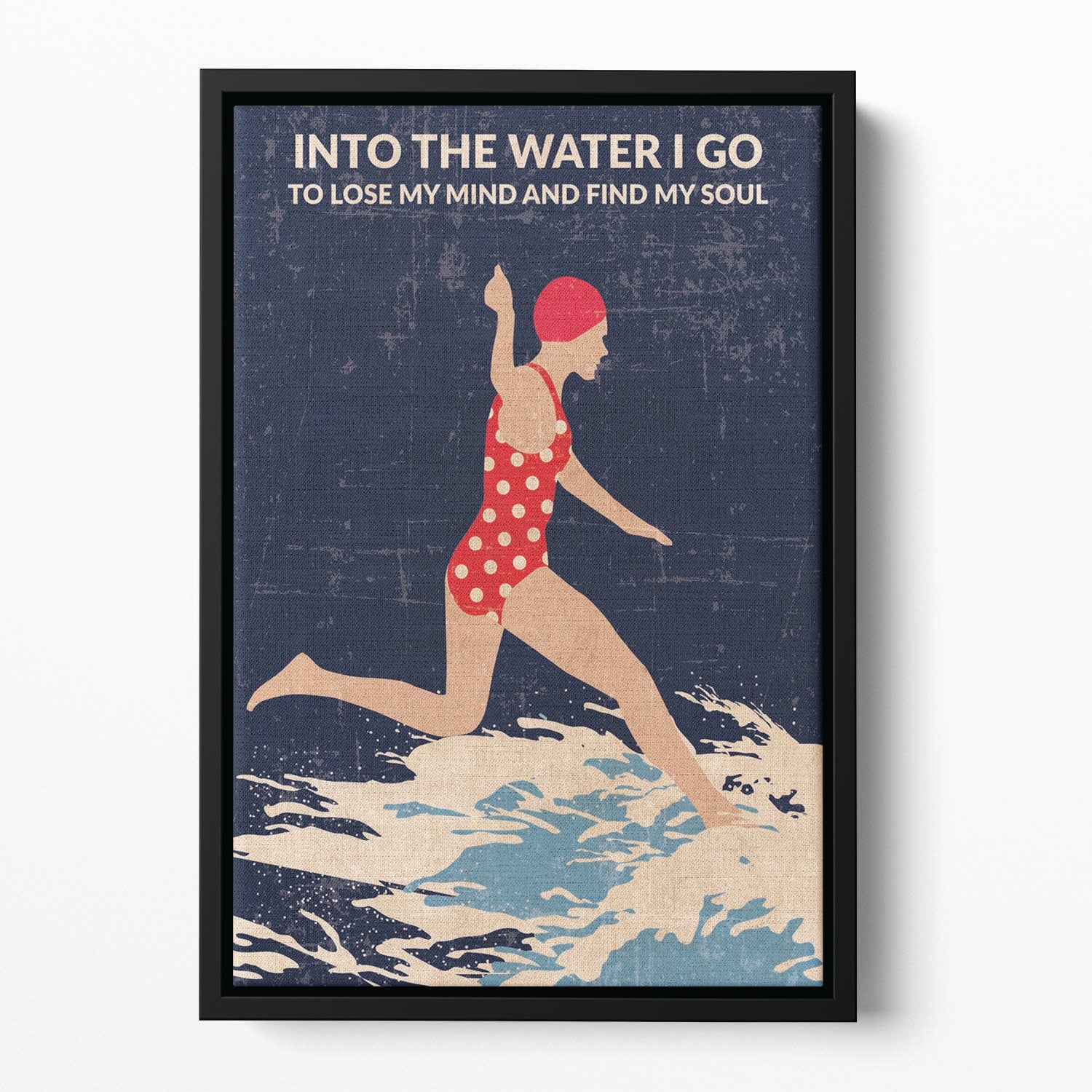 Night Swimmer Floating Framed Canvas - 1x - 2